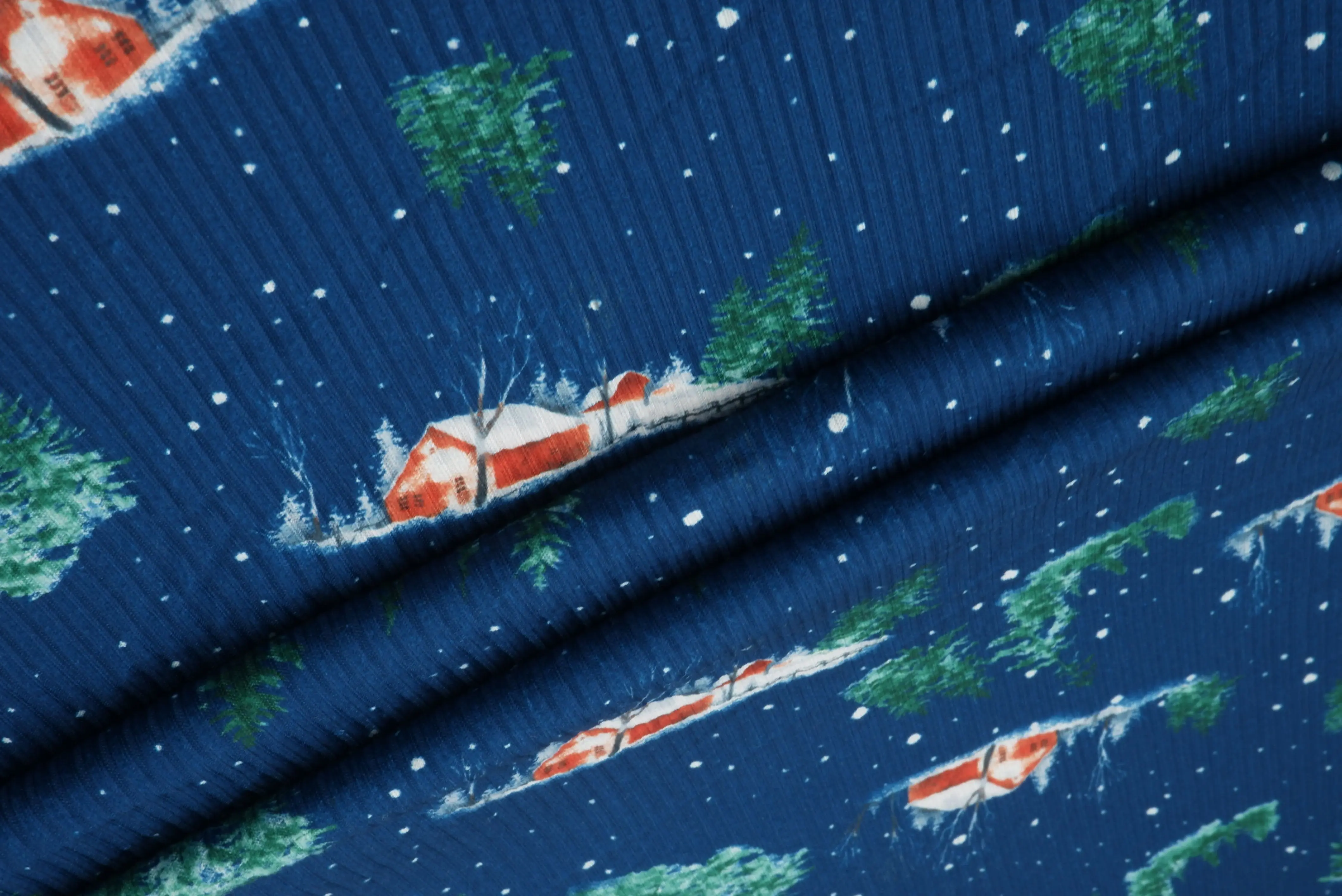 4x2 Rib Snow House Christmas Digital Print Knit Fabric _ DKNT4151-M11735 - Image 10
