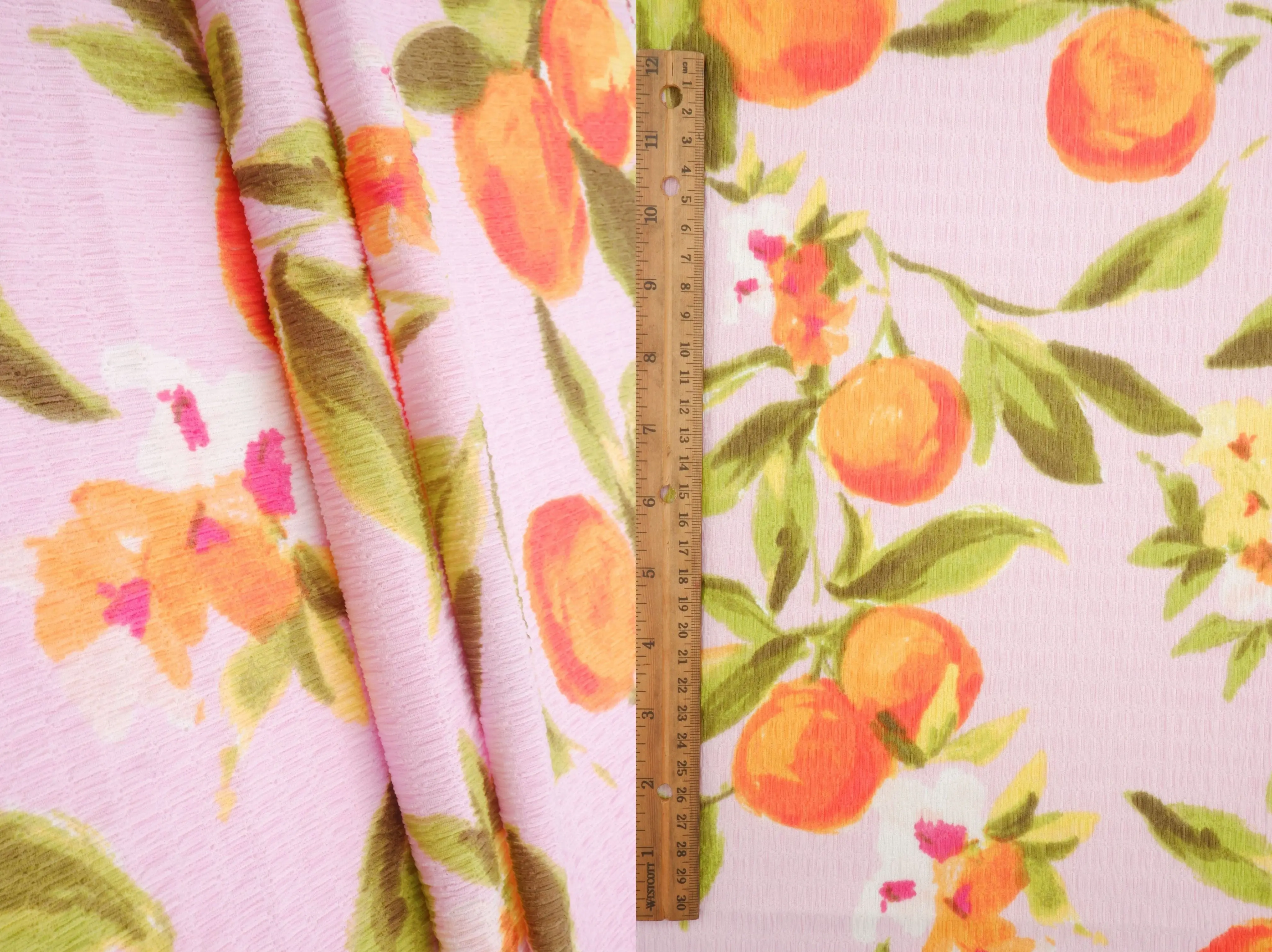 Fruit Orange Crinkle Crepe Print Fabric CRP4628-MS11603 - Image 8