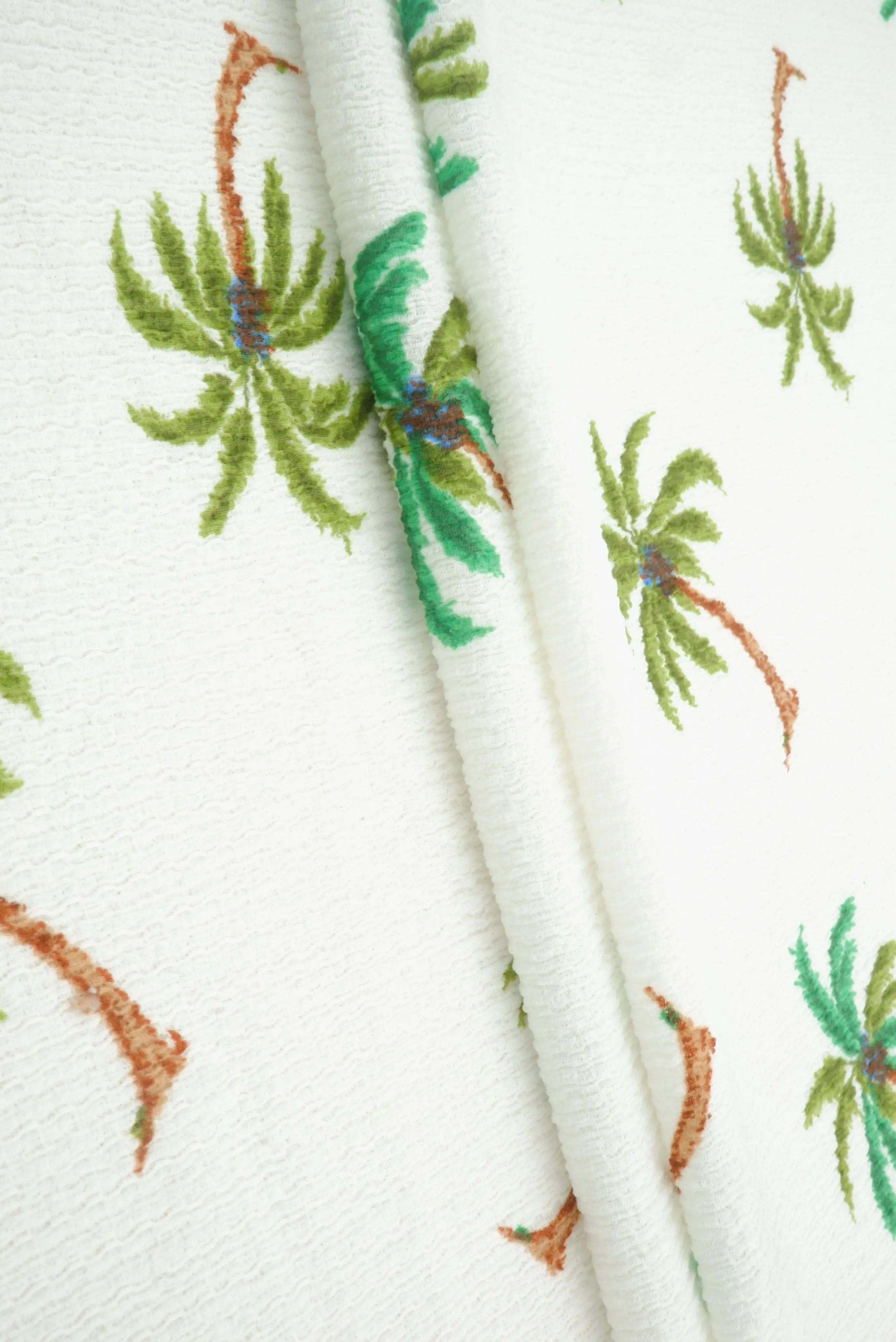Palm Tree Crinkle Crepe Print Fabric CRP4670-MS11615 - Image 3
