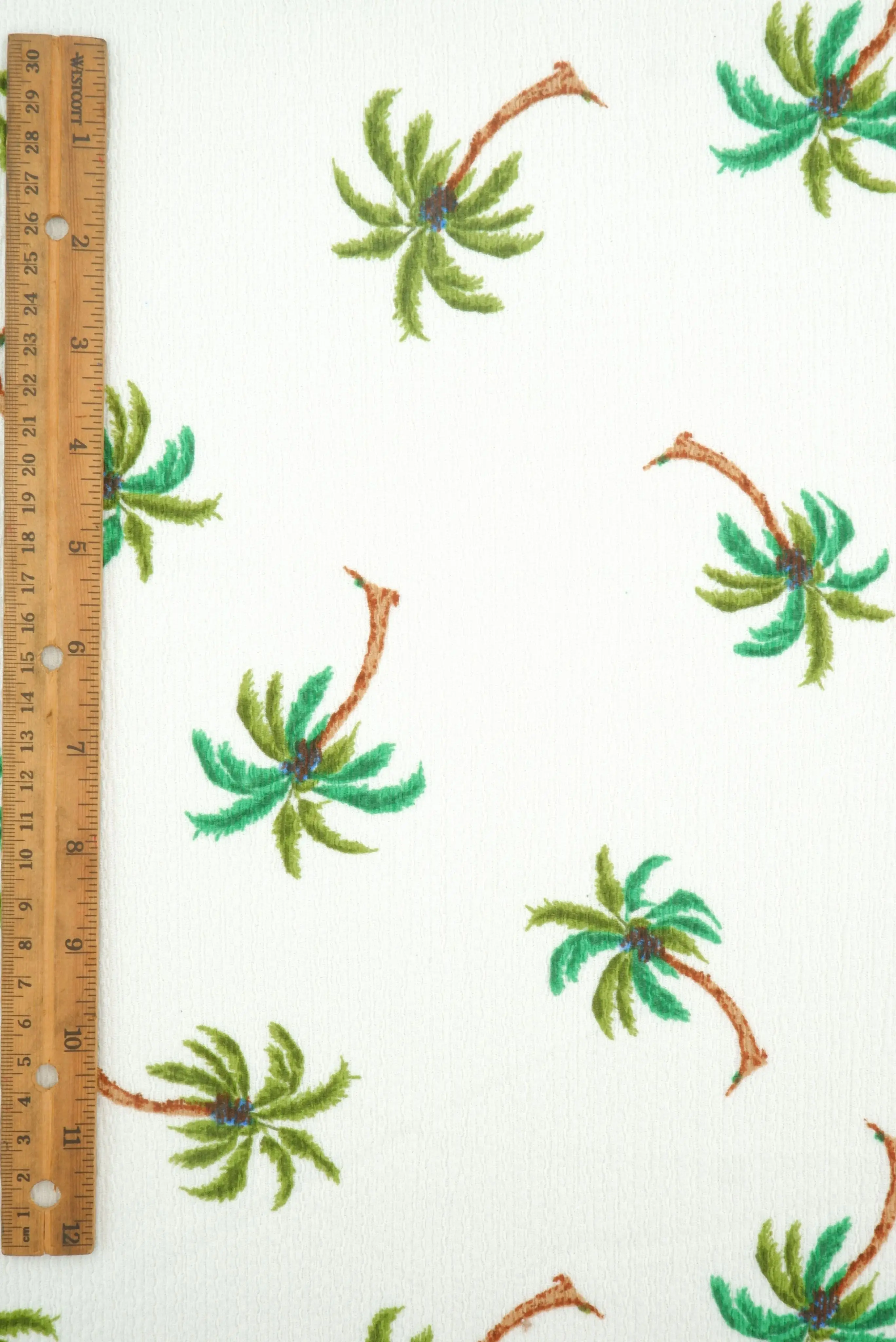 Palm Tree Crinkle Crepe Print Fabric CRP4670-MS11615 - Image 4
