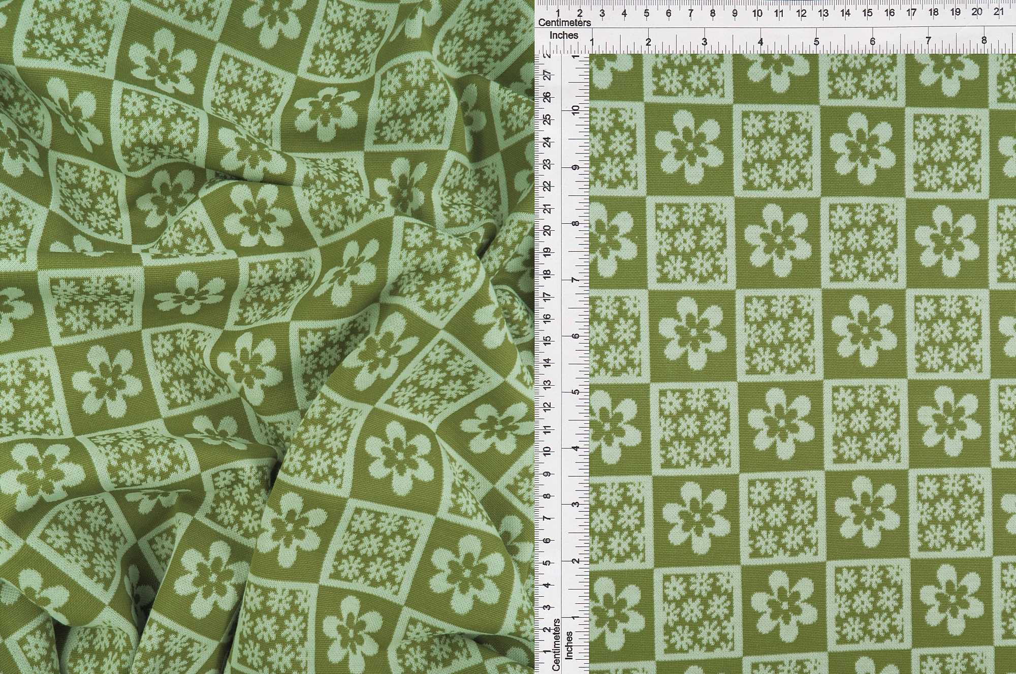 Double Knit Jacquard Floral Fabric - KNT4445 - Image 5