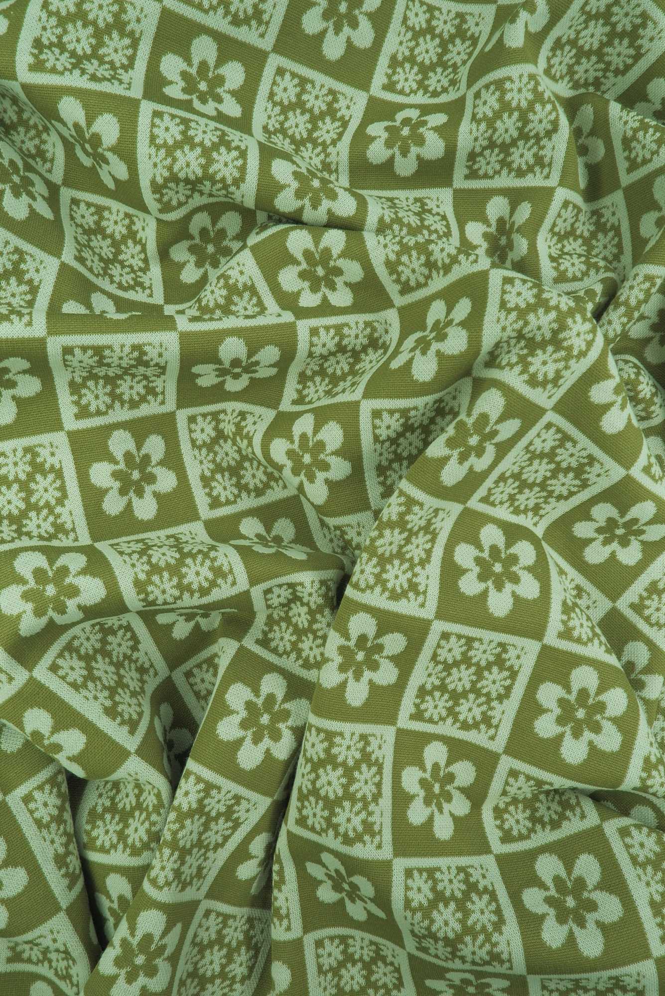 Double Knit Jacquard Floral Fabric - KNT4445 - Image 6