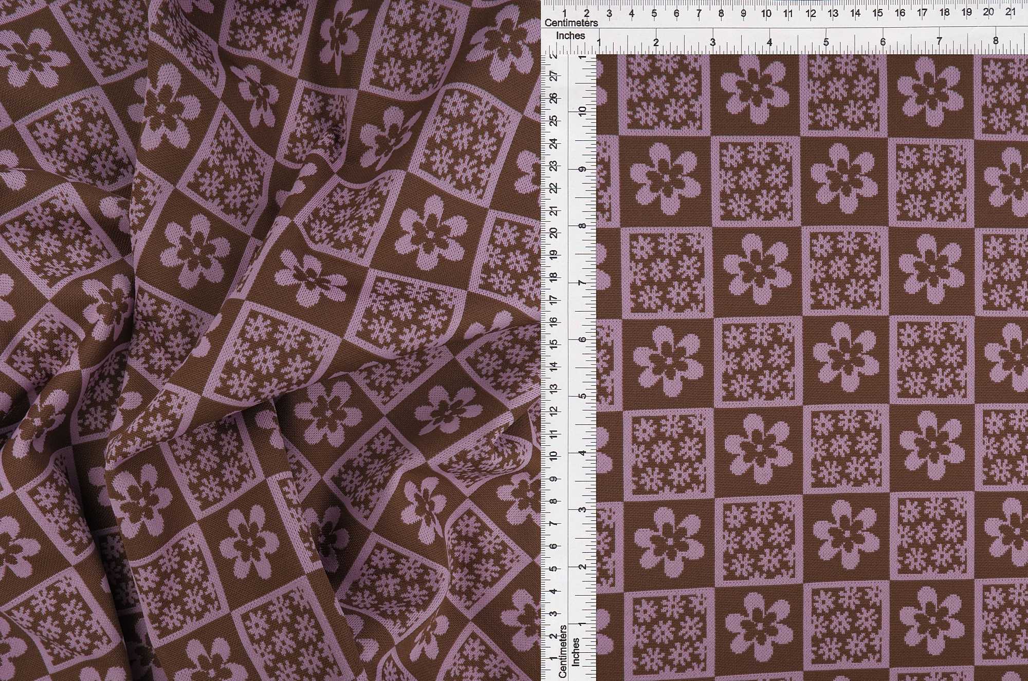 Double Knit Jacquard Floral Fabric - KNT4445 - Image 8