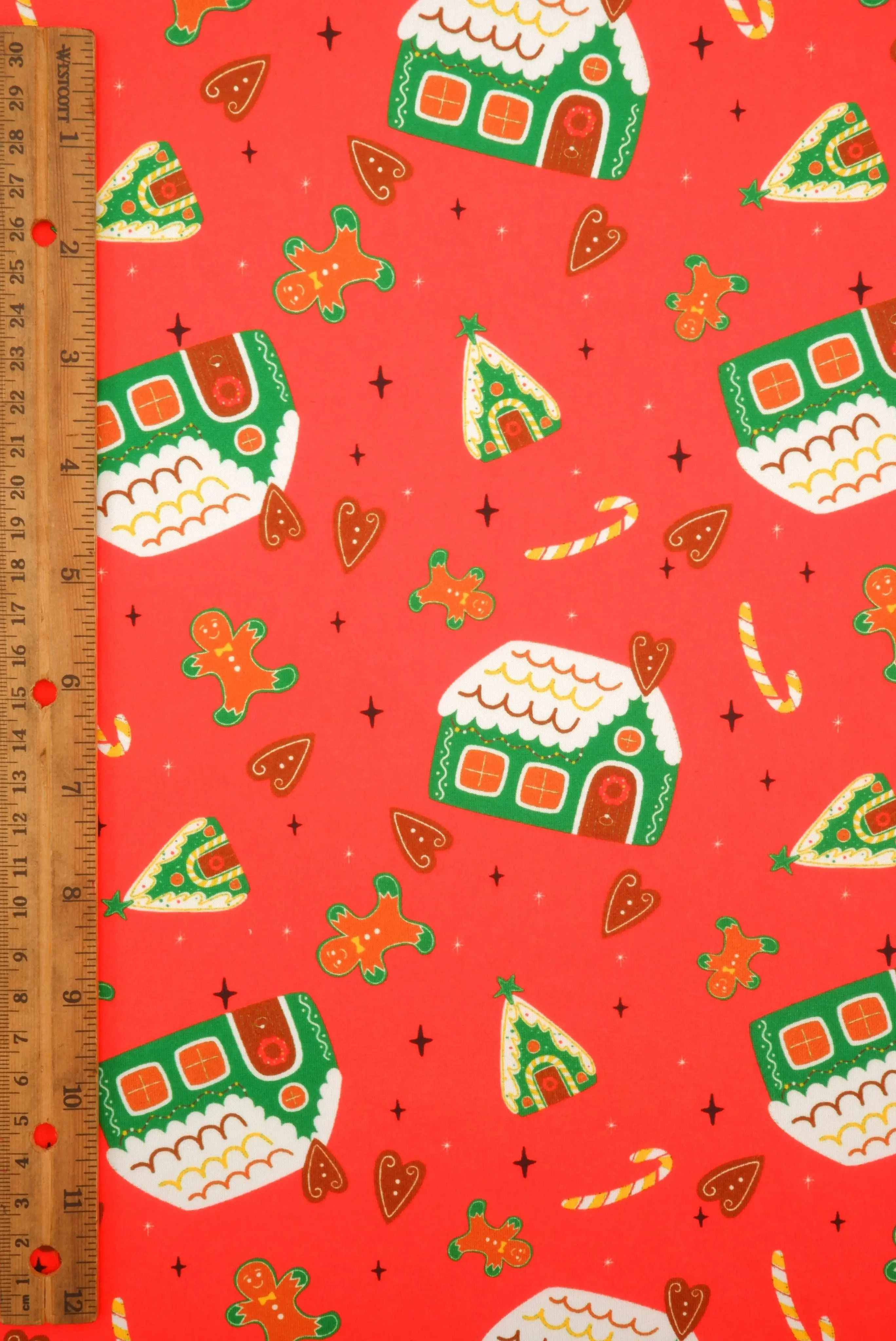 DTY Brushed Cookie House Christmas Digital Print Knit Fabric - DKNT4520-M11728 - Image 3