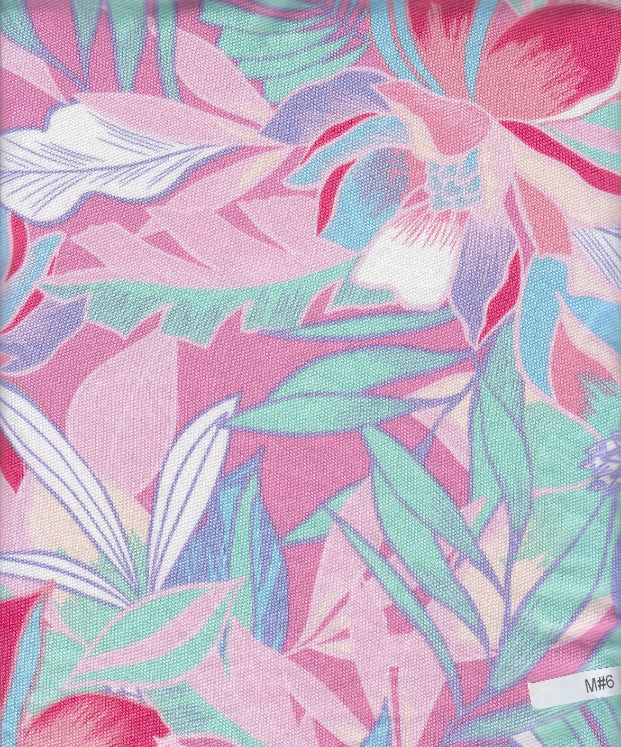 DTY Tropical Leaf Print Knit Fabric KNT4498-MS11266 - Image 4