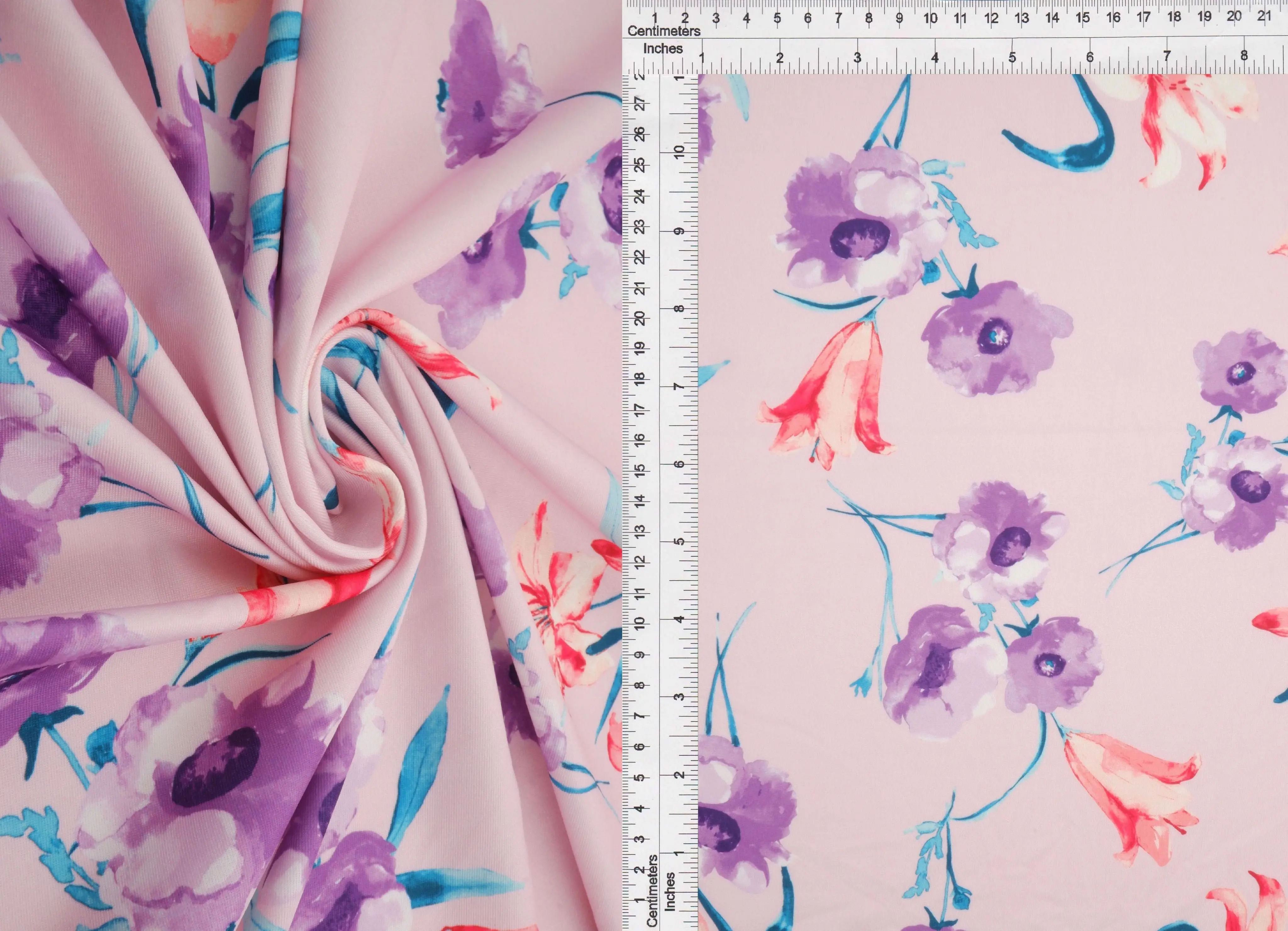 Floral Digital Print DTY Knit Fabric - KNT4498-M11507D - Image 6