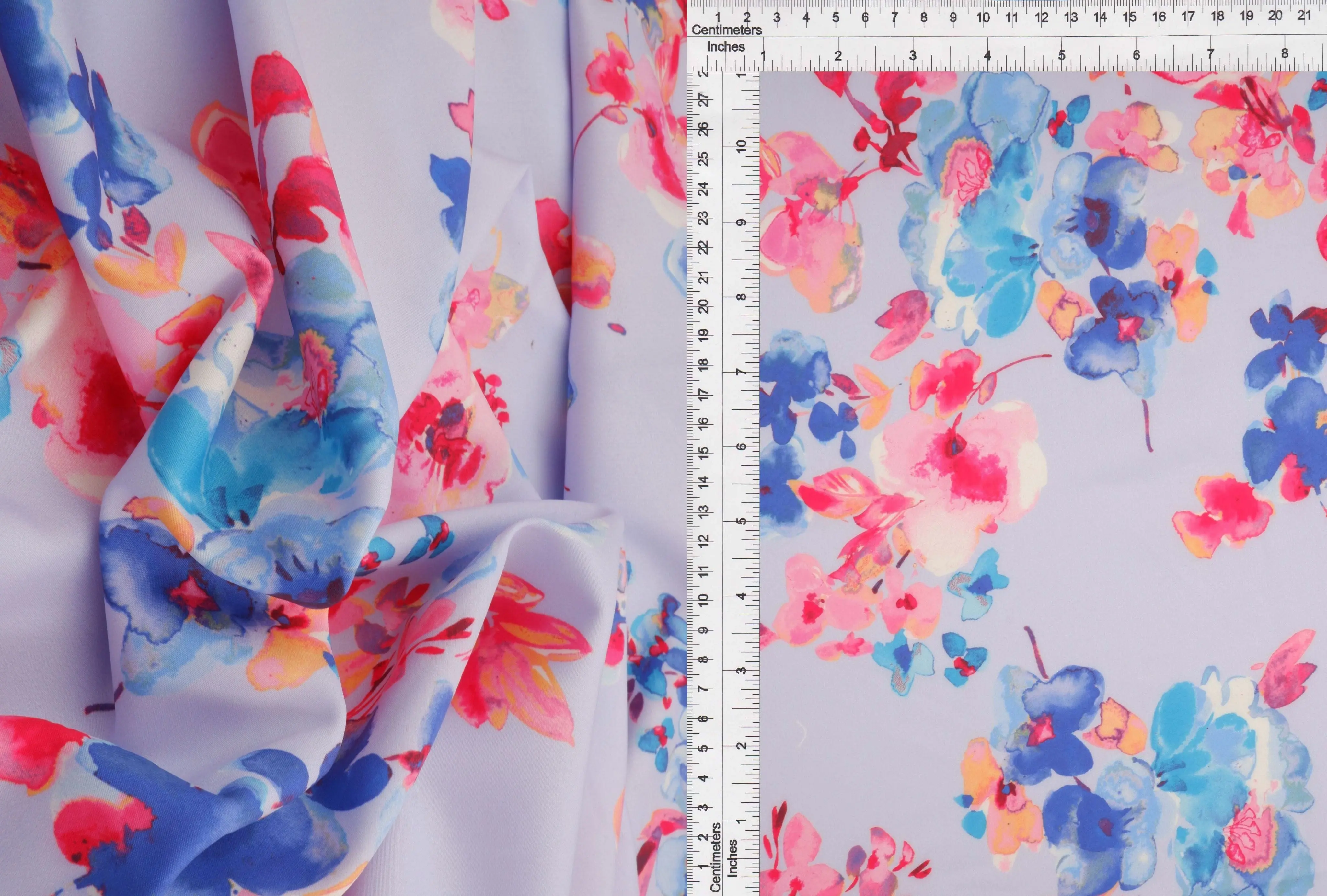 Floral Digital Print Peach Skin - CRP1427-MS11311