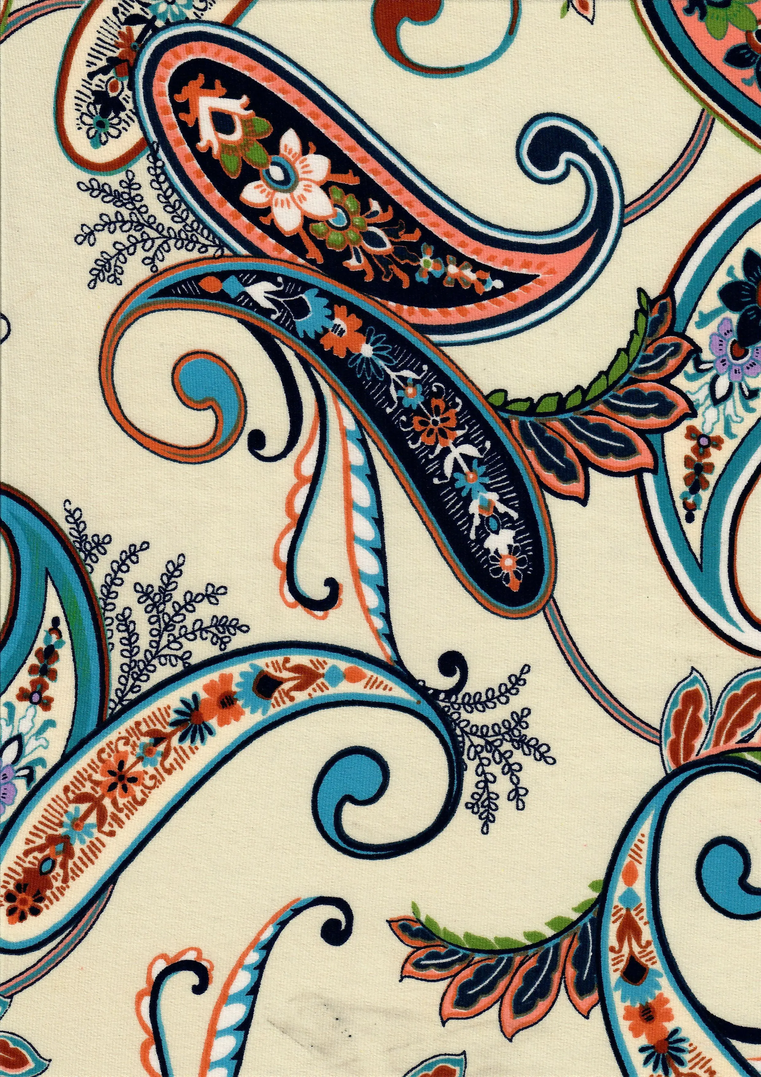 Korean ITY Paisley Print Knit Fabric - ITY-MS11114 - Image 8