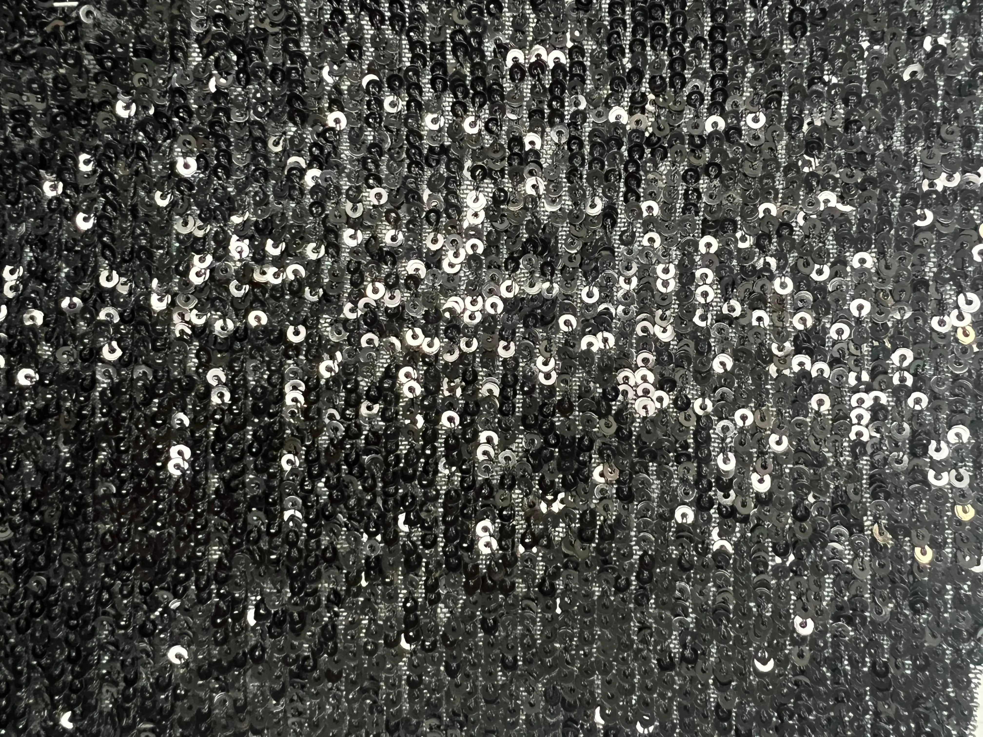 Black Sequin Embroidered Mesh Knit Fabric - KNC-33546-1 - Image 4