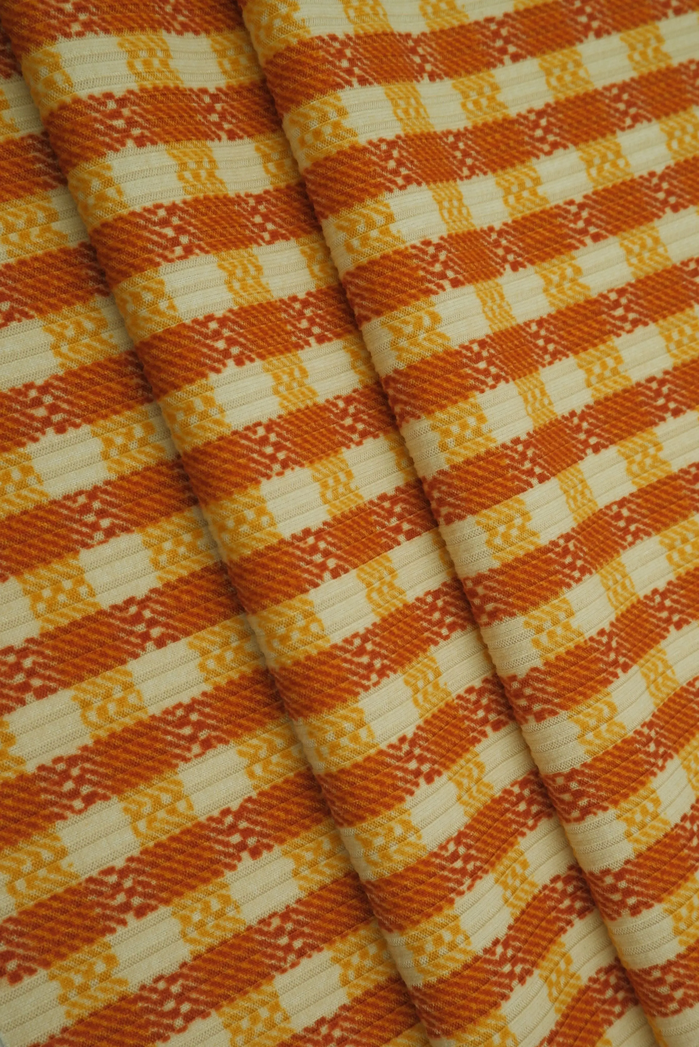 Rib Checkered Stretch Knit Fabric - KNT3422-MS00203 - Image 4