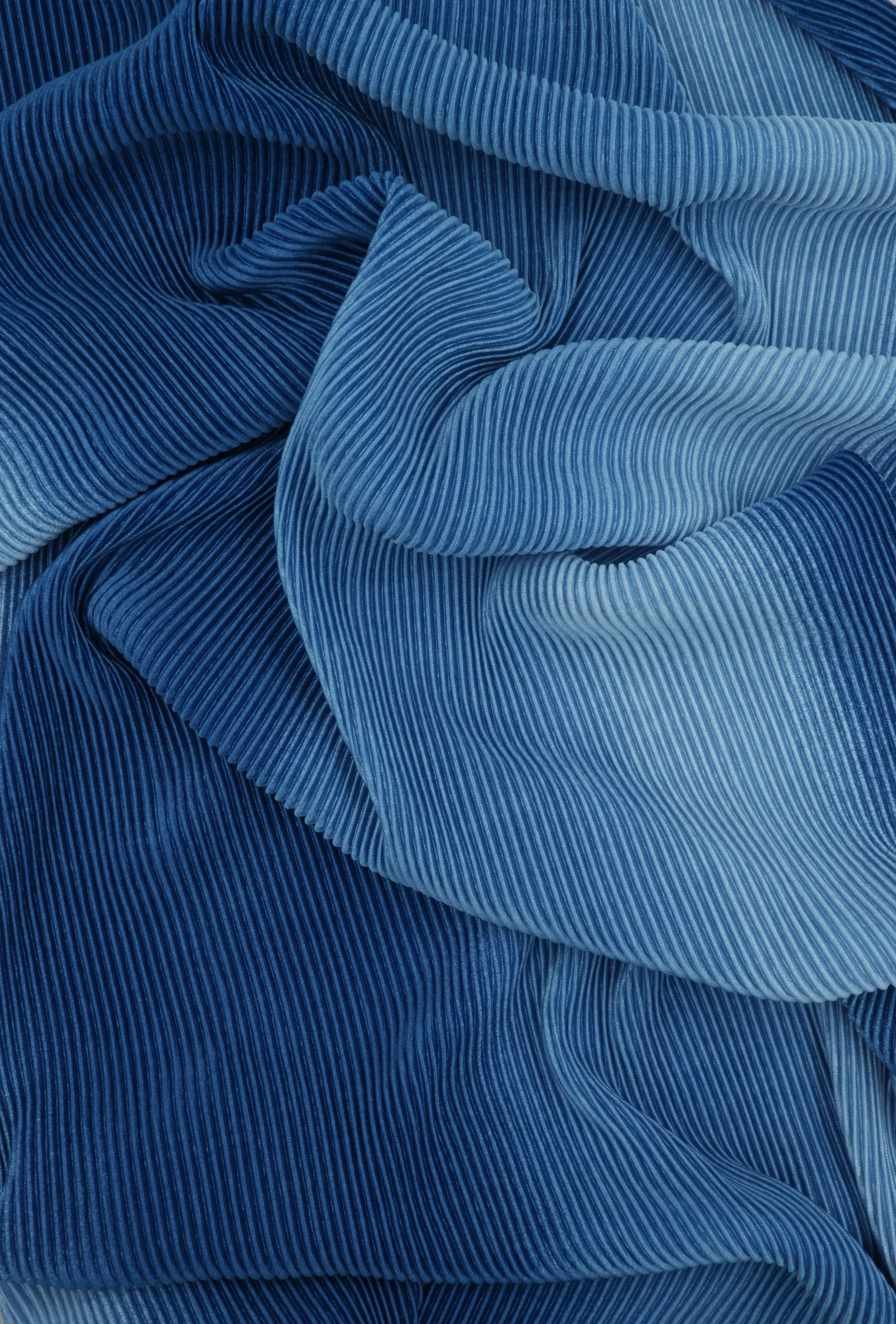 Pleated Ombre Bodre Interlock Knit Fabric - KNT3696-DU317 - Image 6