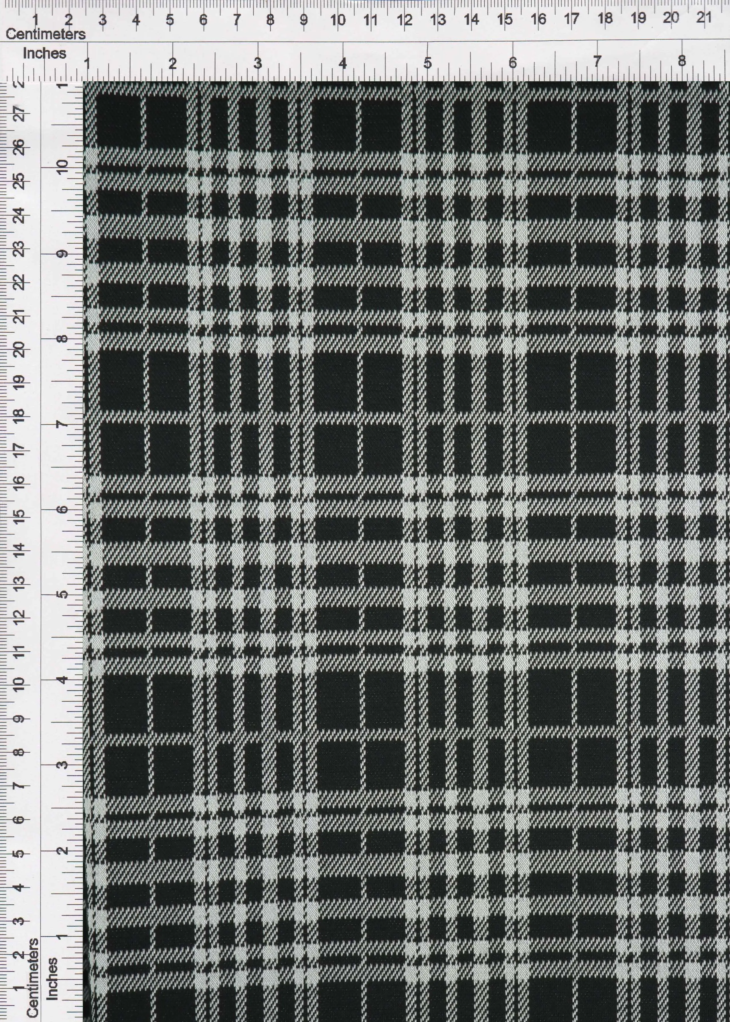 Double Knit Plaid Jacquard Stretch Fabric - KNT3908 - Image 3