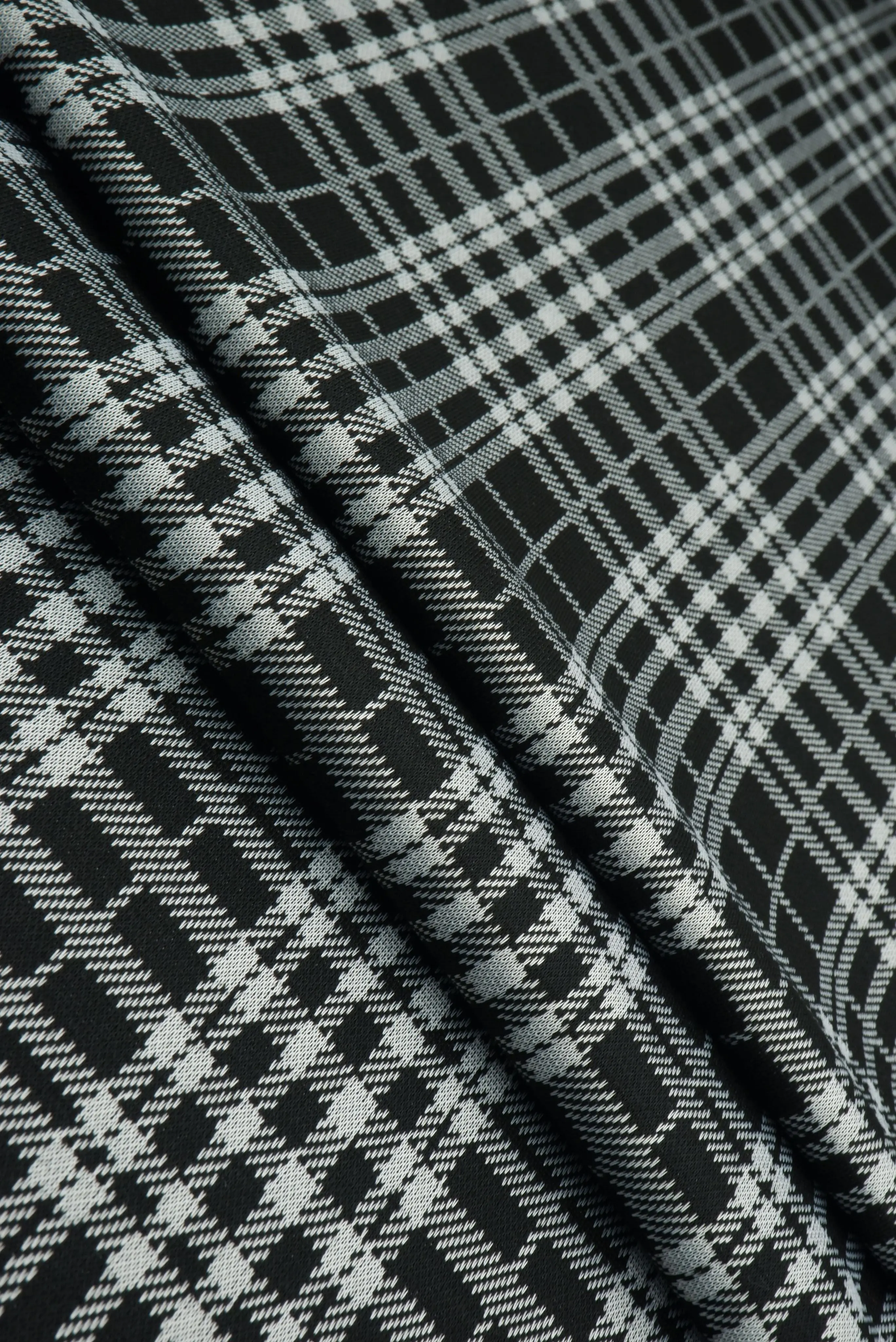 Double Knit Plaid Jacquard Stretch Fabric - KNT3908 - Image 4