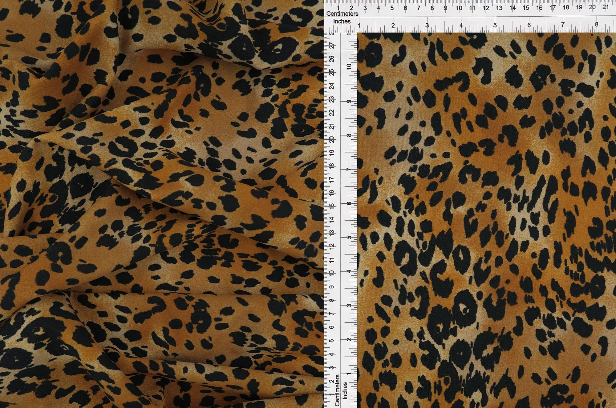 Techno Crepe Leopard Animal Print Stretch Fabric - KNT3971-SE10632
