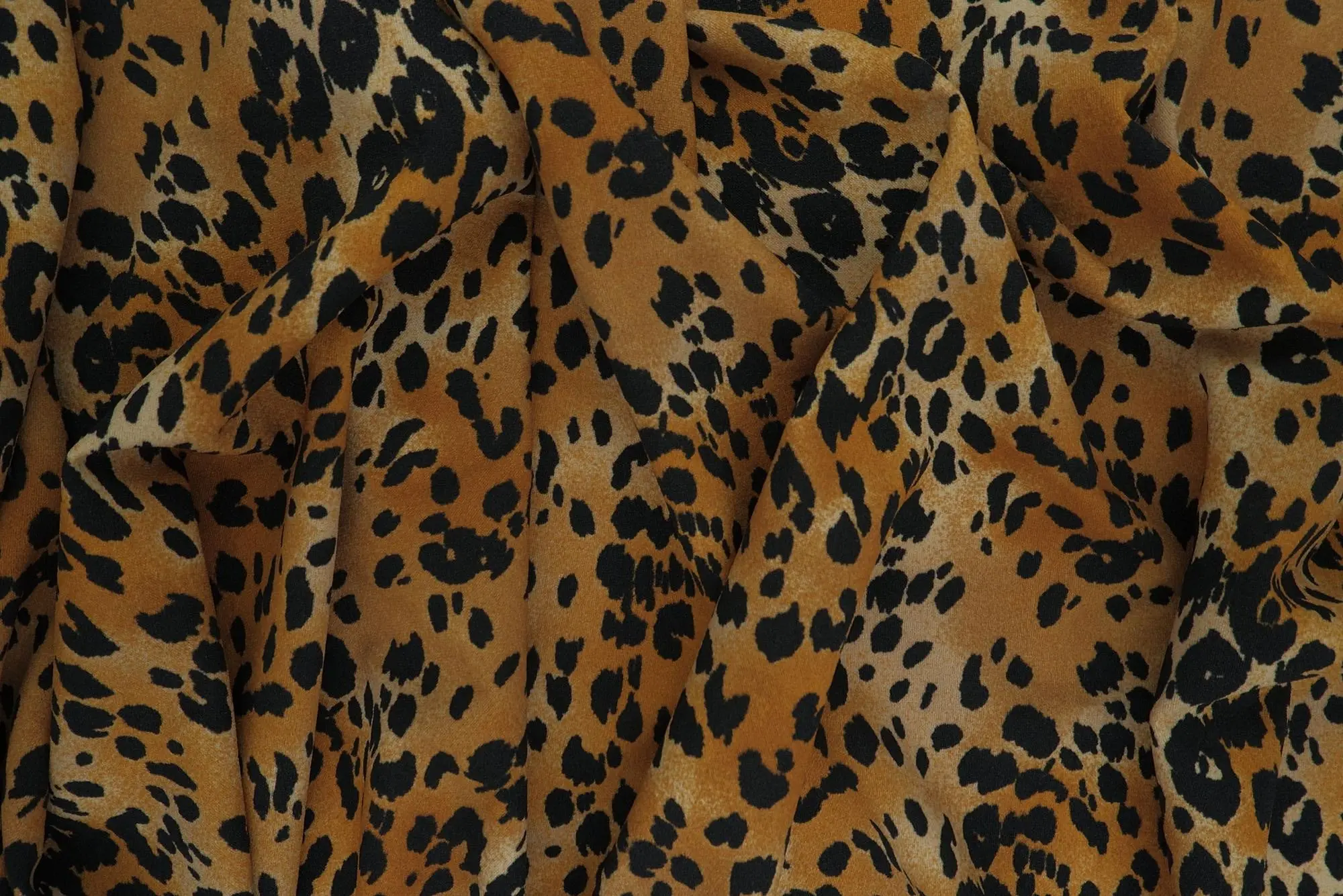 Techno Crepe Leopard Animal Print Stretch Fabric - KNT3971-SE10632 - Image 3