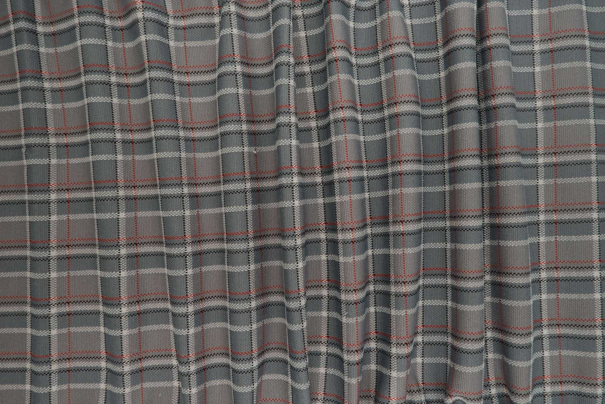 Double Knit Jacquard Plaid Stretch Fabric - KNT4407 - Image 3