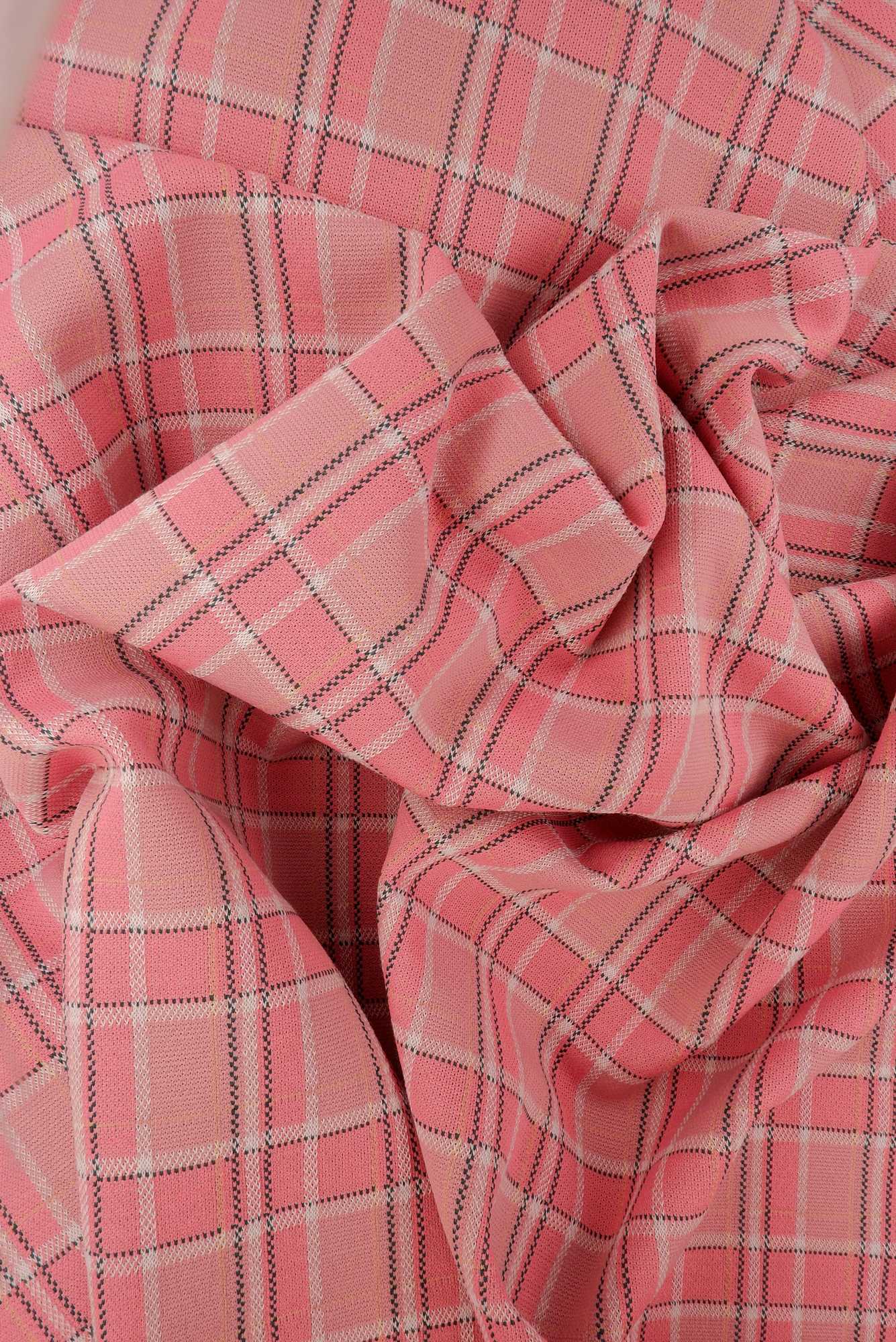 Double Knit Jacquard Plaid Stretch Fabric - KNT4407 - Image 9