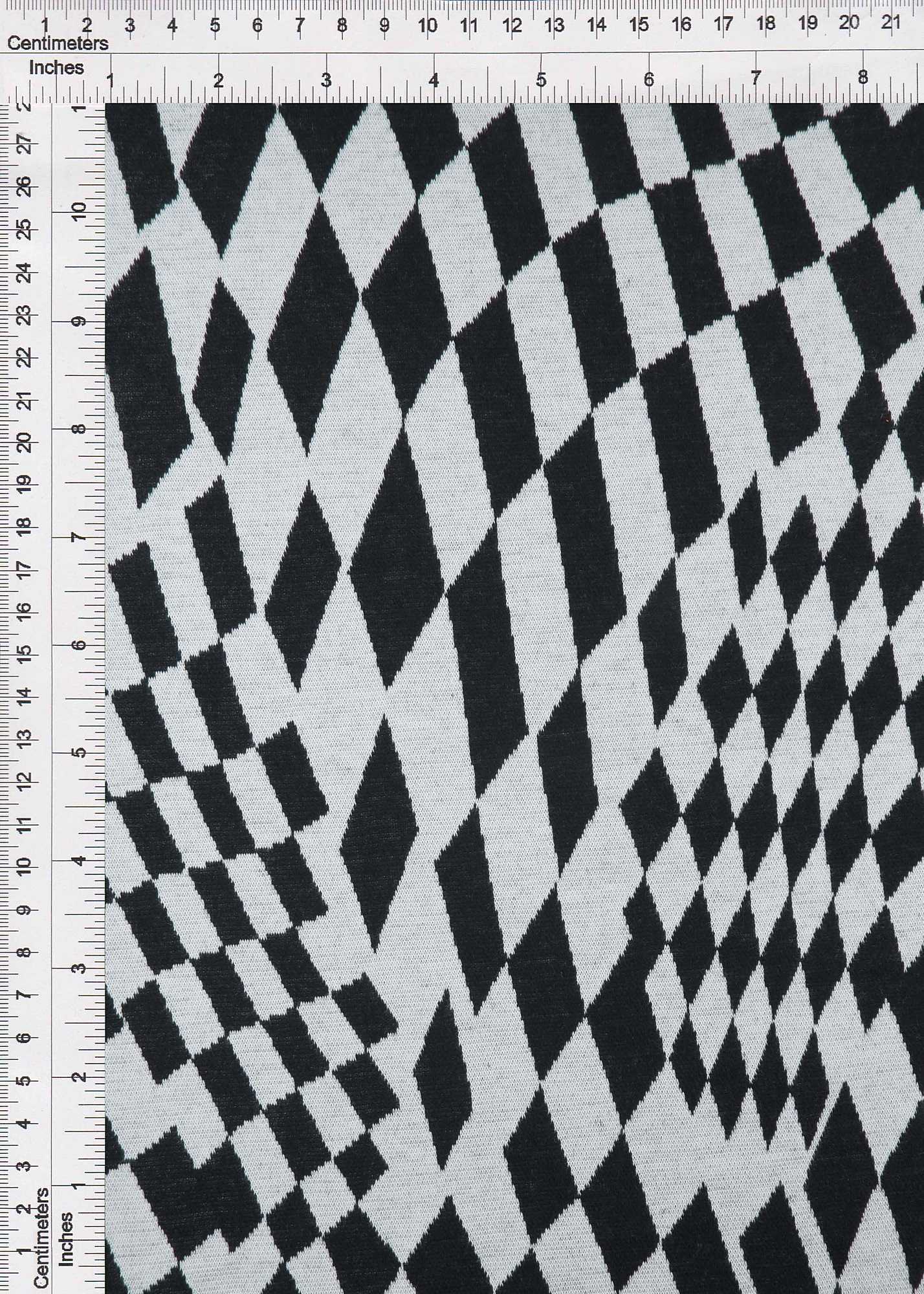 Double Knit Jacquard Checkered Stretch Fabric - KNT4438 - Image 10