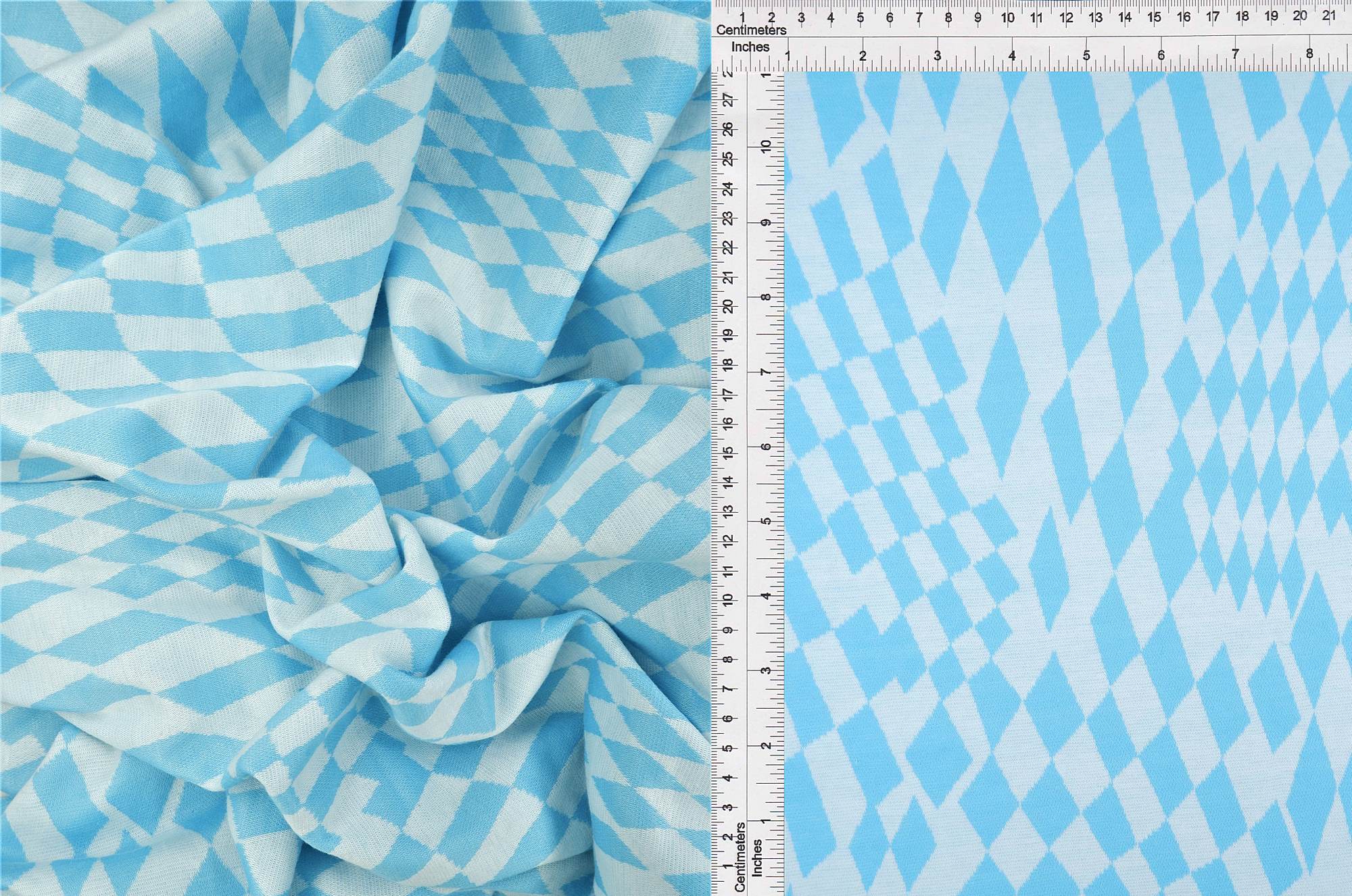 Double Knit Jacquard Checkered Stretch Fabric - KNT4438 - Image 2