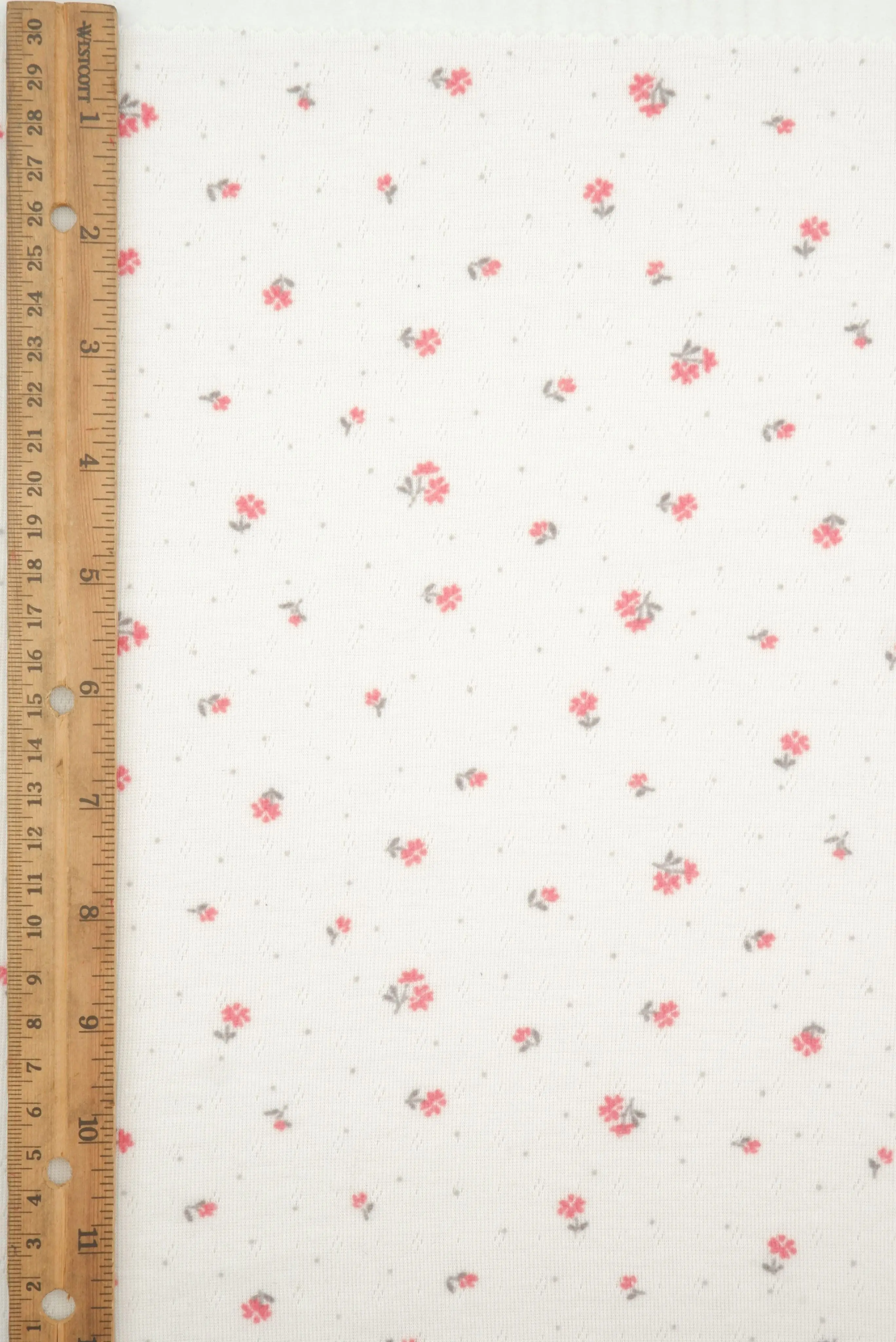 Ditsy Print Cotton Style Pointelle Knit Fabric - KNT4605-MS11365 - Image 5