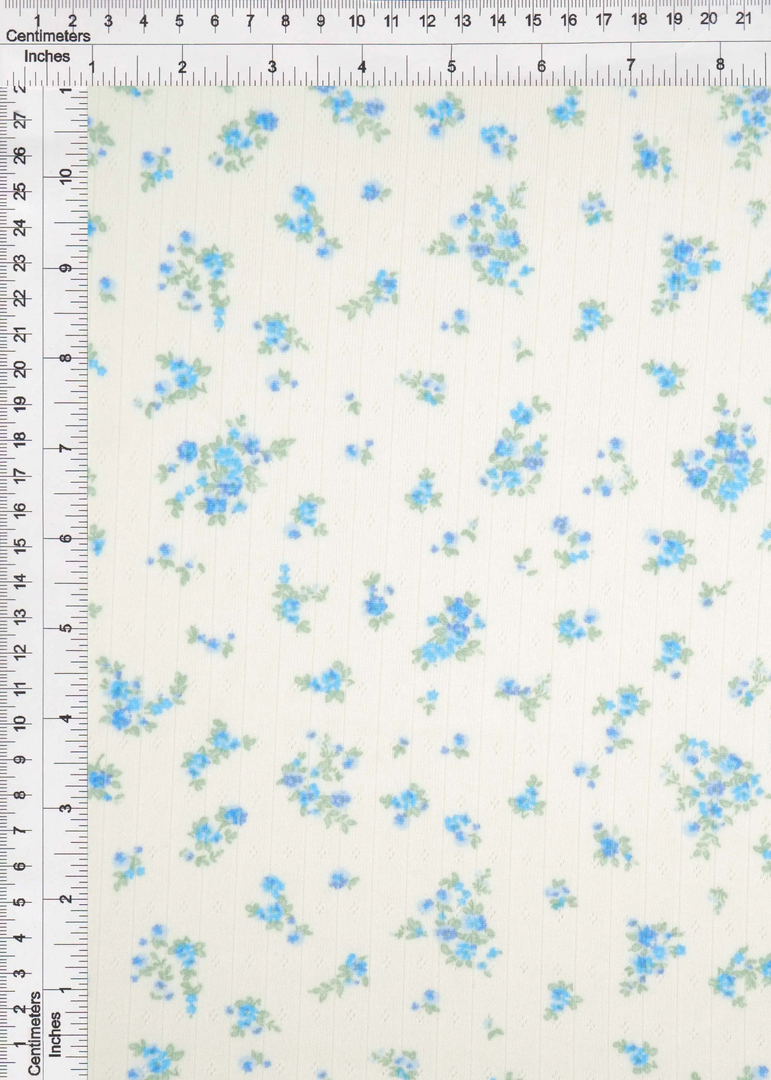 Cotton Style Pointelle Ditsy Print Knit Fabric   KNT4622-DU1337B - Image 3