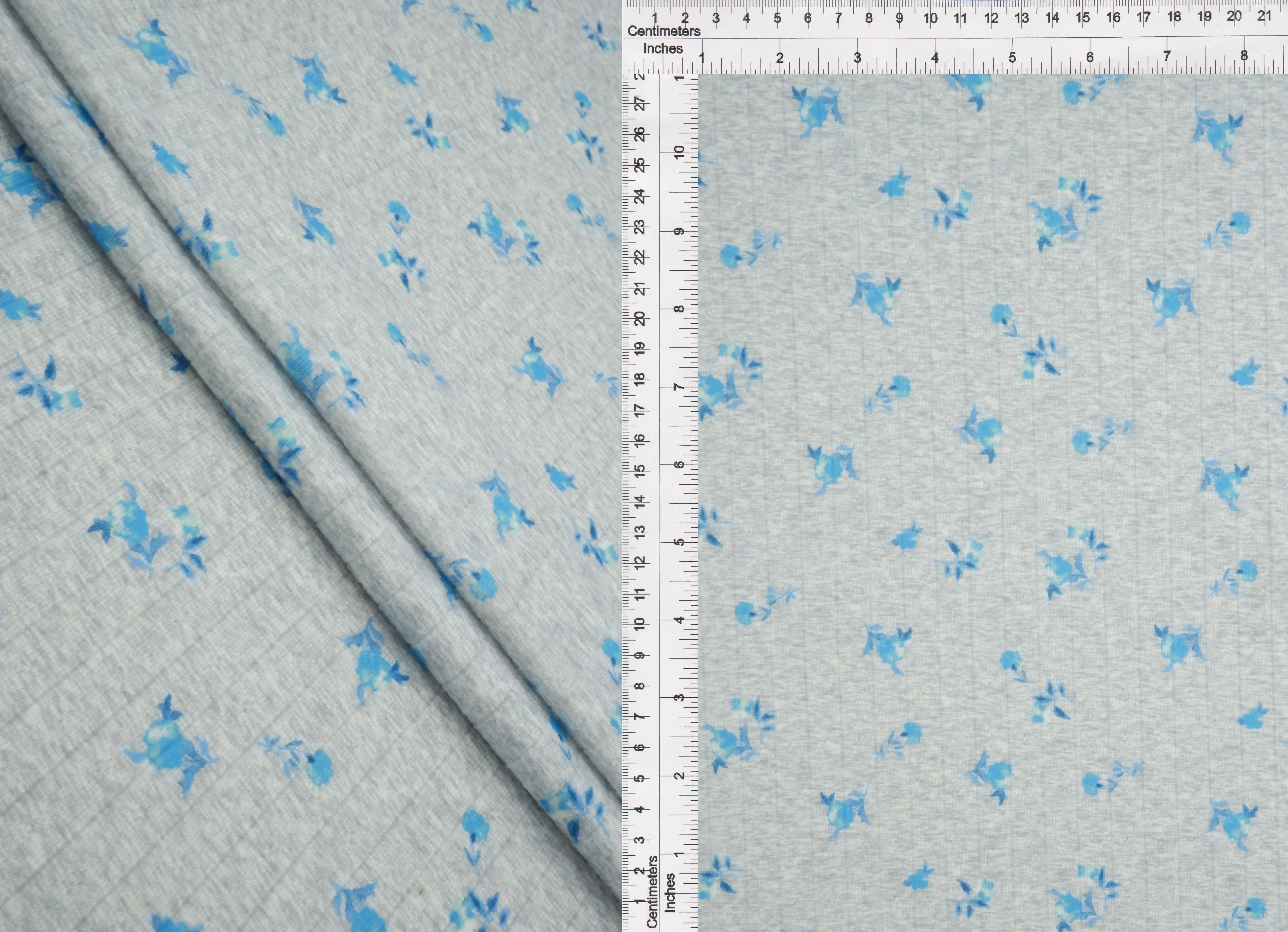 Floral Digital Print Pointelle Knit Fabric - KNT4622-M10602D