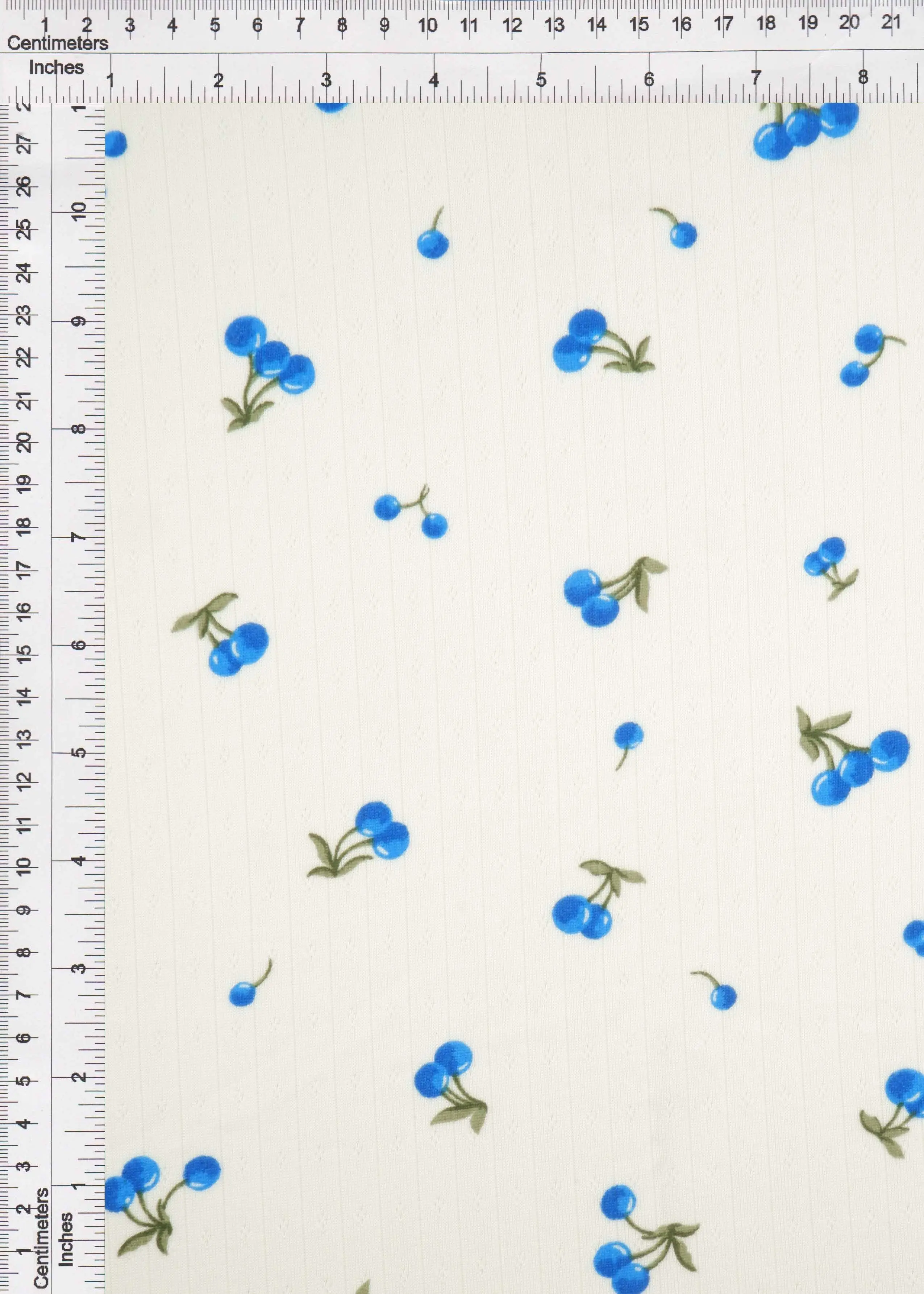 Cotton Style Pointelle Cherry Print Fabric KNT4622-M11374B - Image 6
