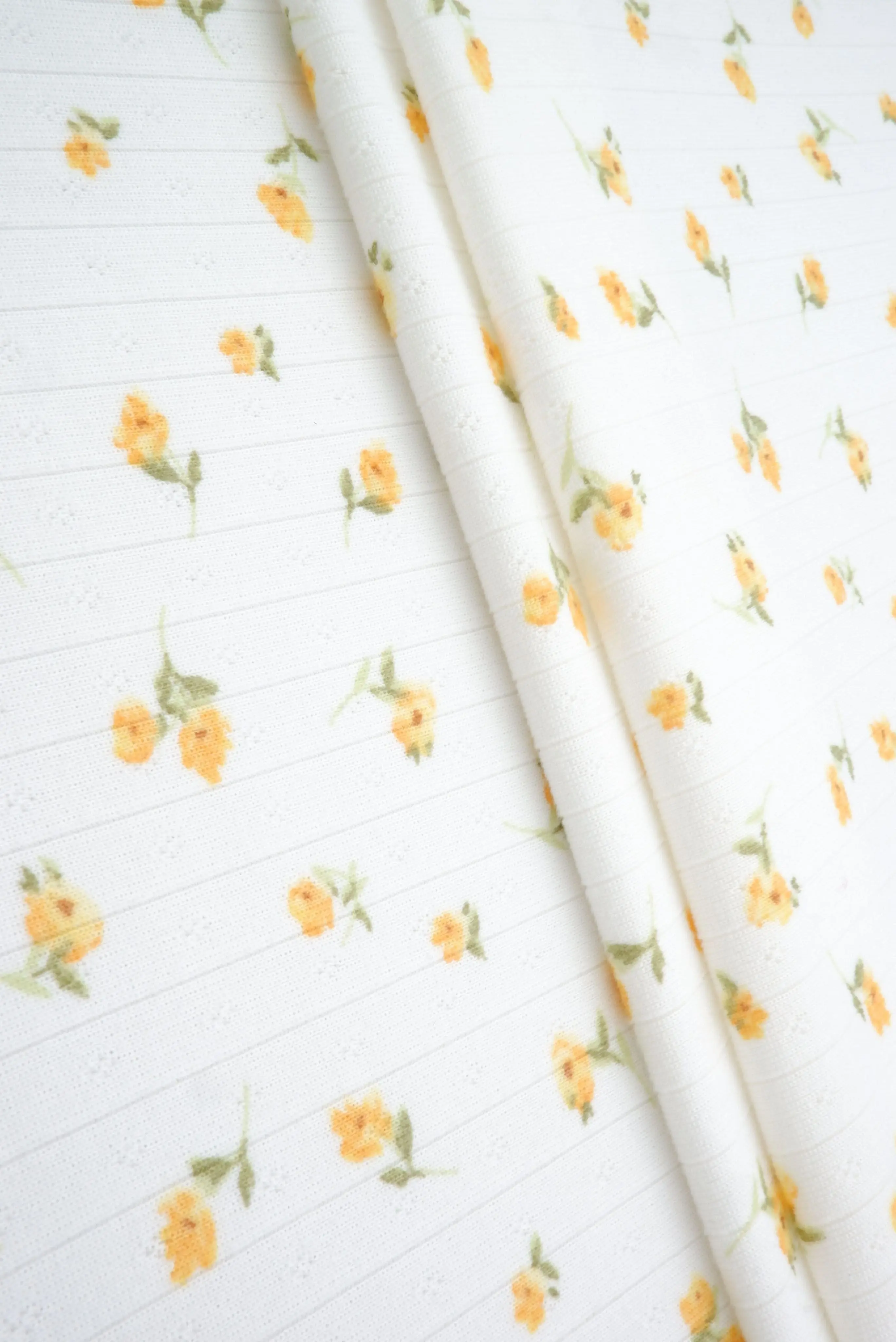 Cotton Style Pointelle Ditsy Floral Knit Fabric KNT4622-MS11440 - Image 7