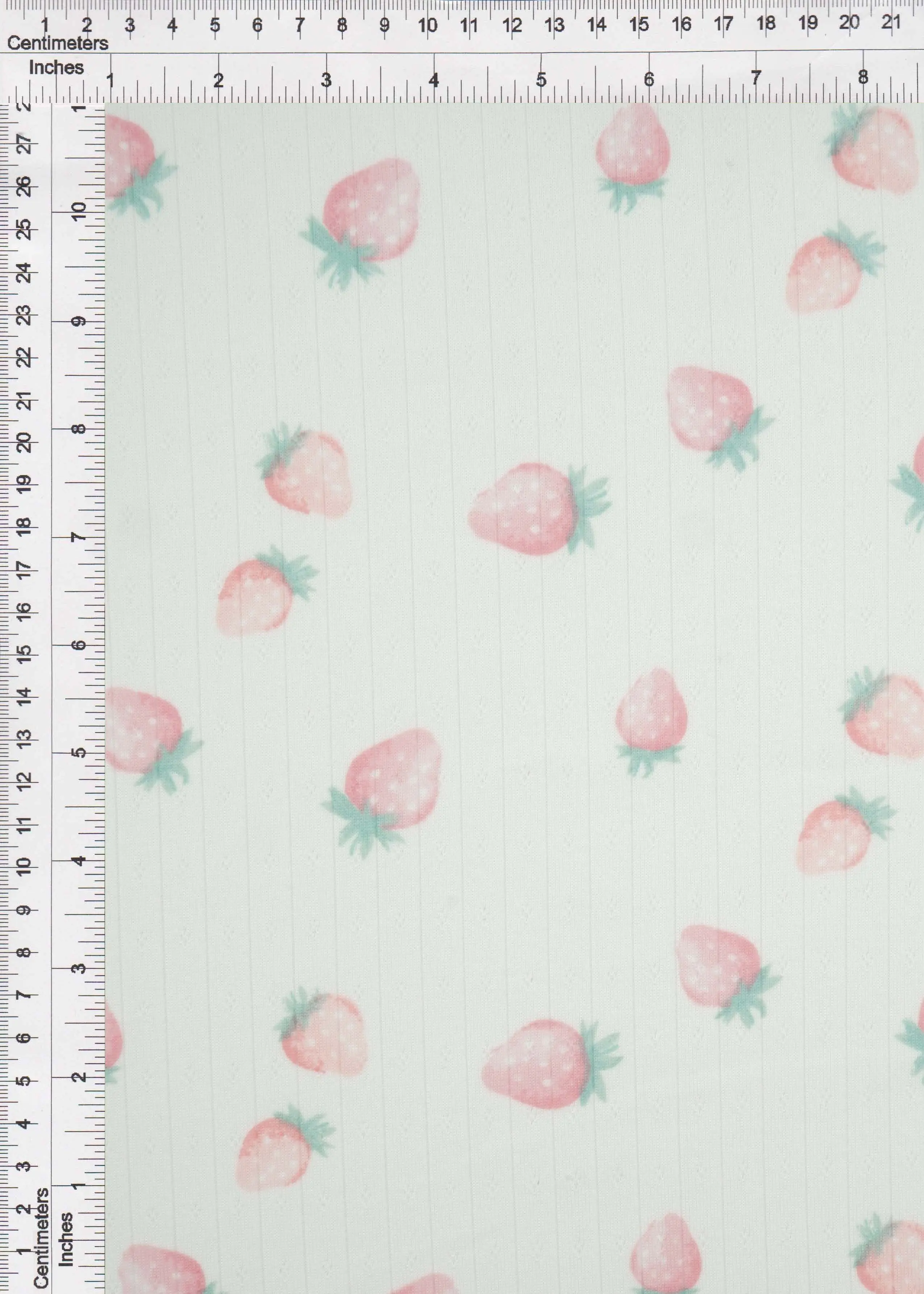 Strawberry Print Pointelle Ribbed Knit Fabric - KNT4622-MS11480 - Image 6