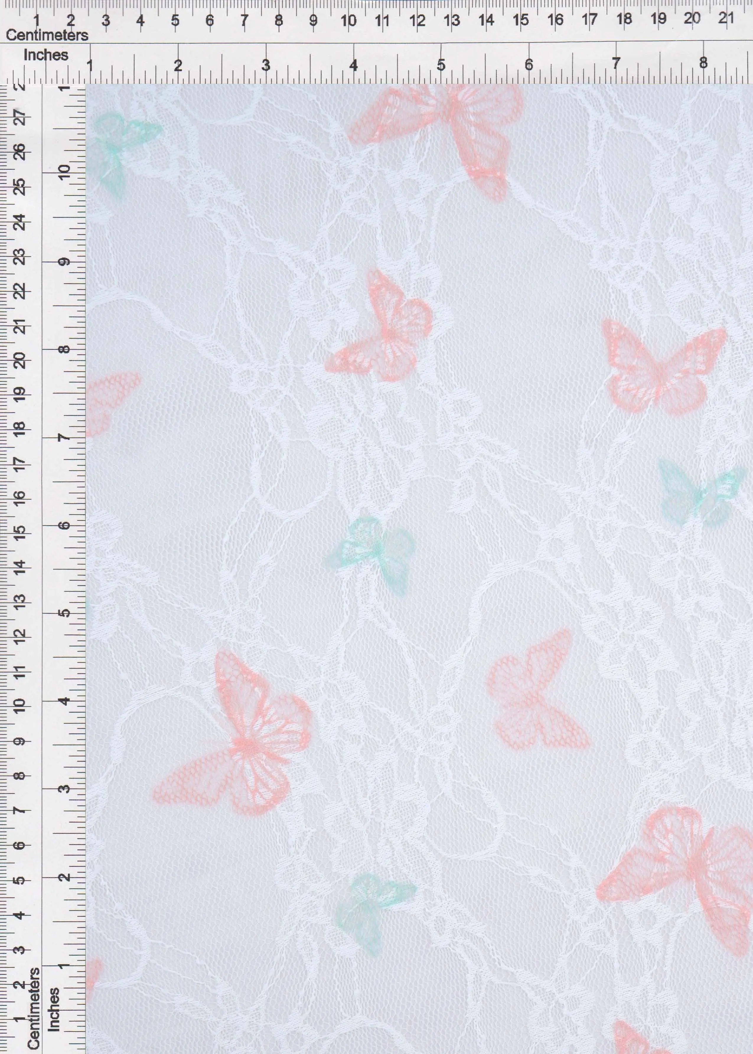 Butterfly Digital Print Lace Fabric - LACE1483-M11481 - Image 3