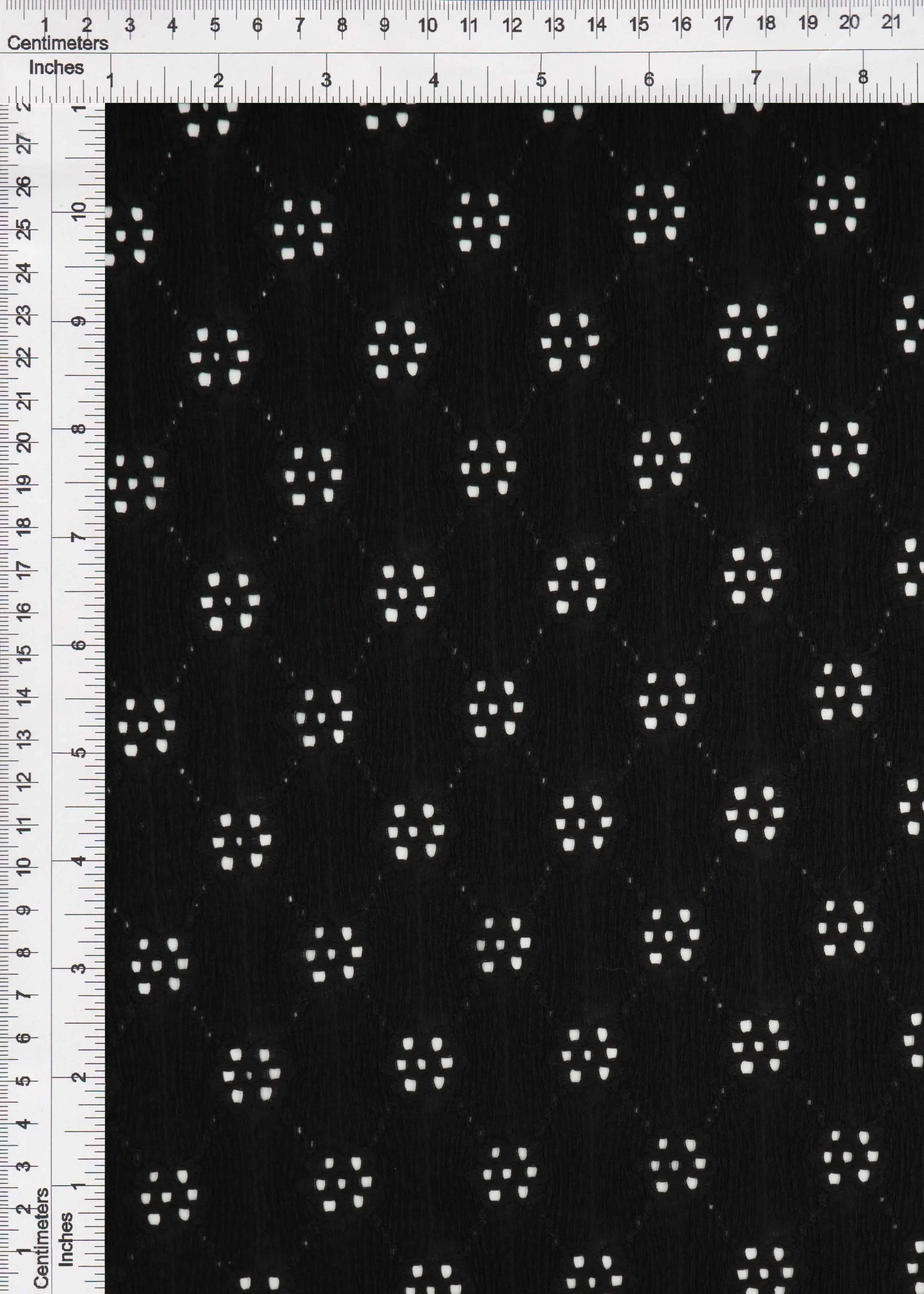 Geo Floral Eyelet Lace Fabric - LACE4556 - Image 15