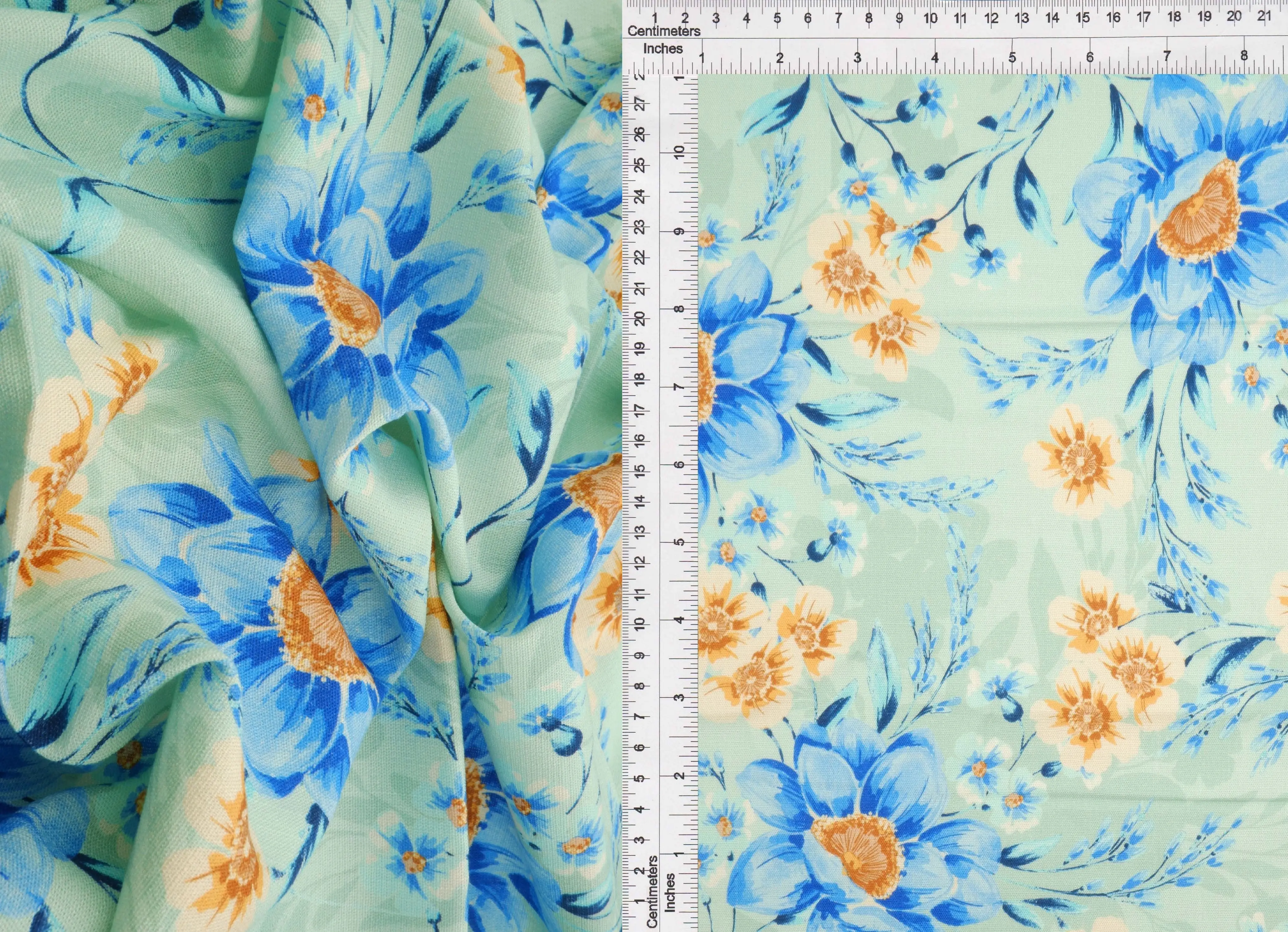 Floral Digital Print Rayon Linen Slub Fabric - LIN4650-MS11509 - Image 5
