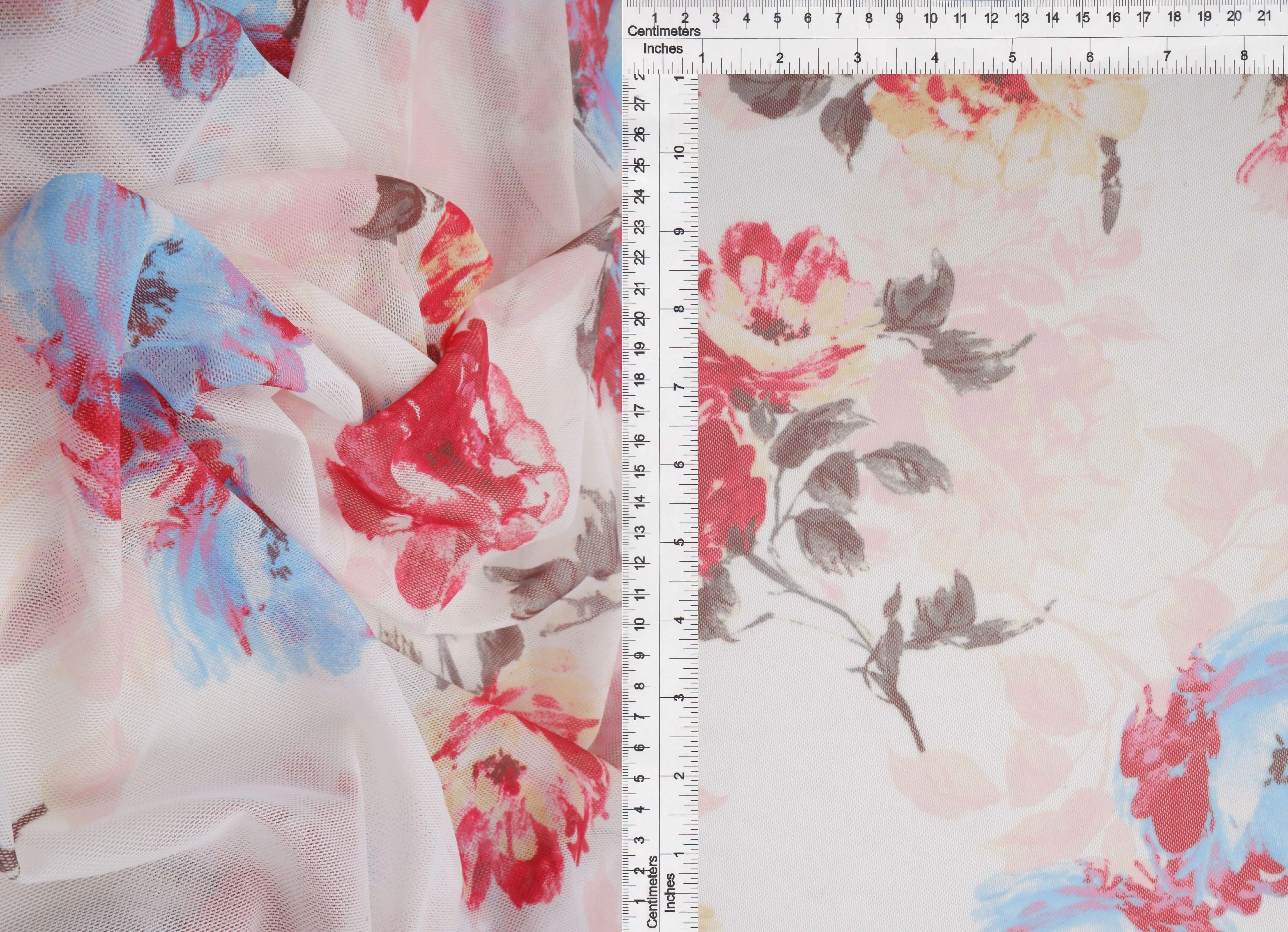 Digital Floral Mesh Fabric MESH-MS11423
