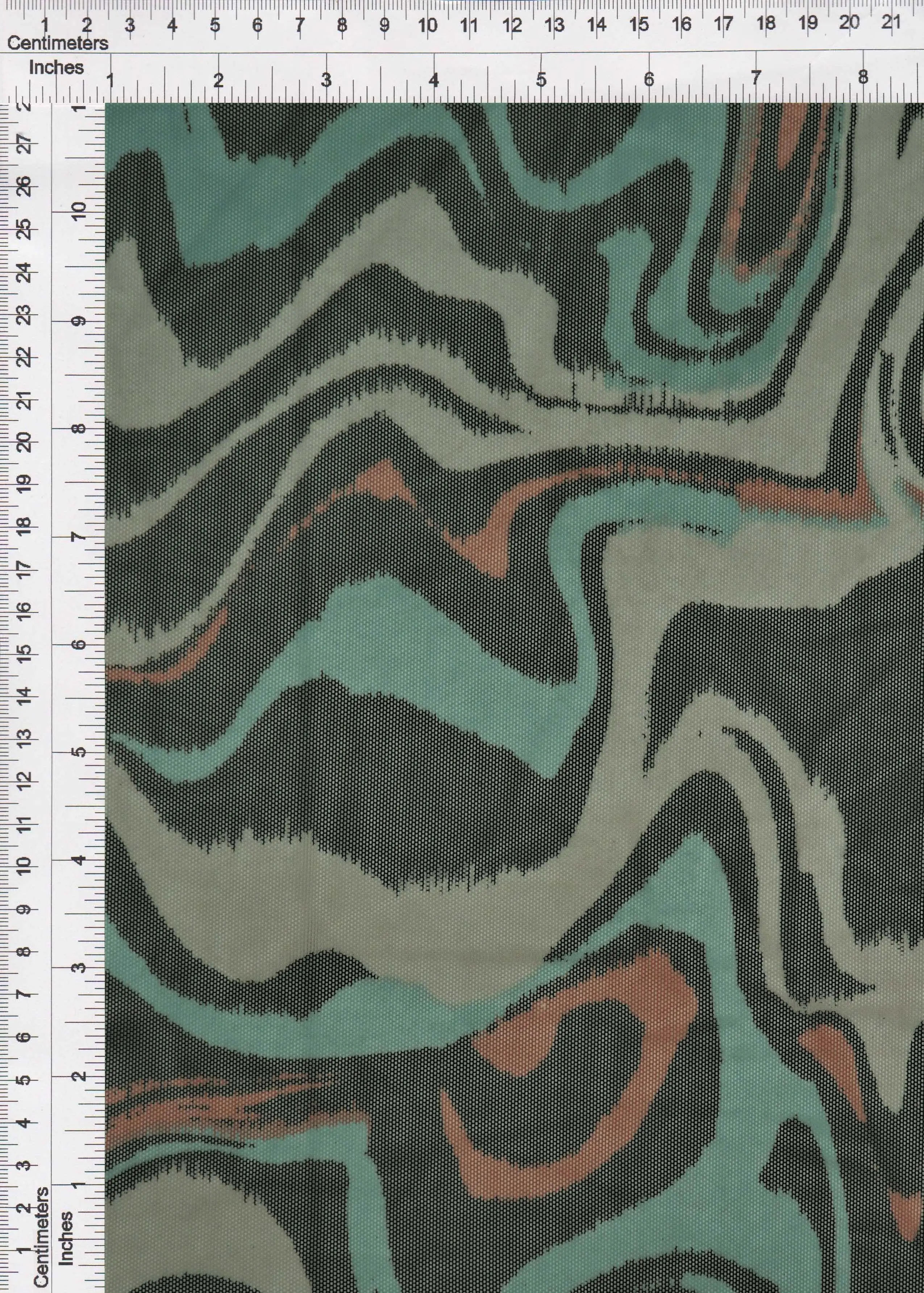 Geometric Flocked Mesh Stretch Fabric - MESH-Q11201 - Image 6