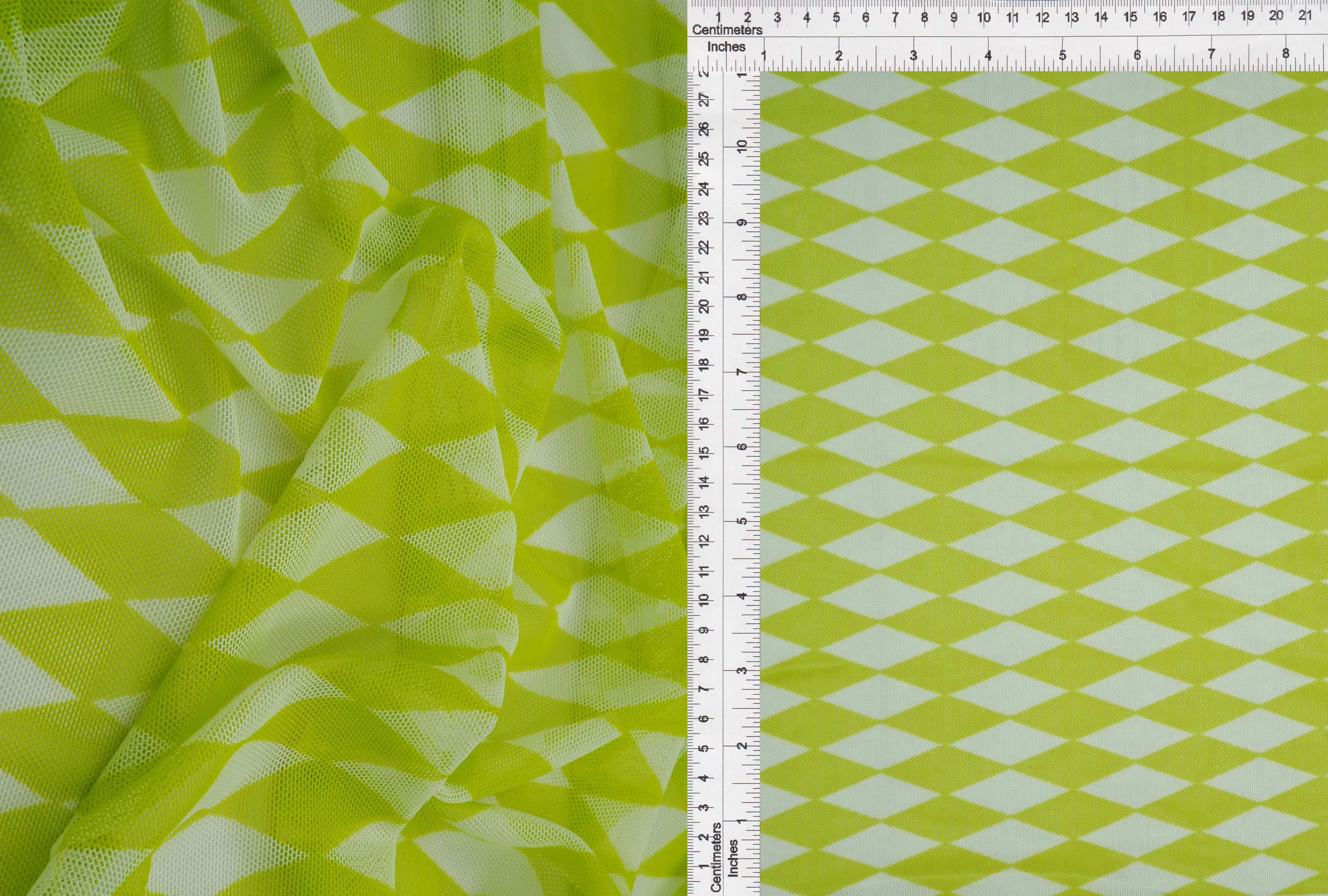 Mesh Retro Geometric Flocking Print Fabric - MESH-Q20216 - Image 2