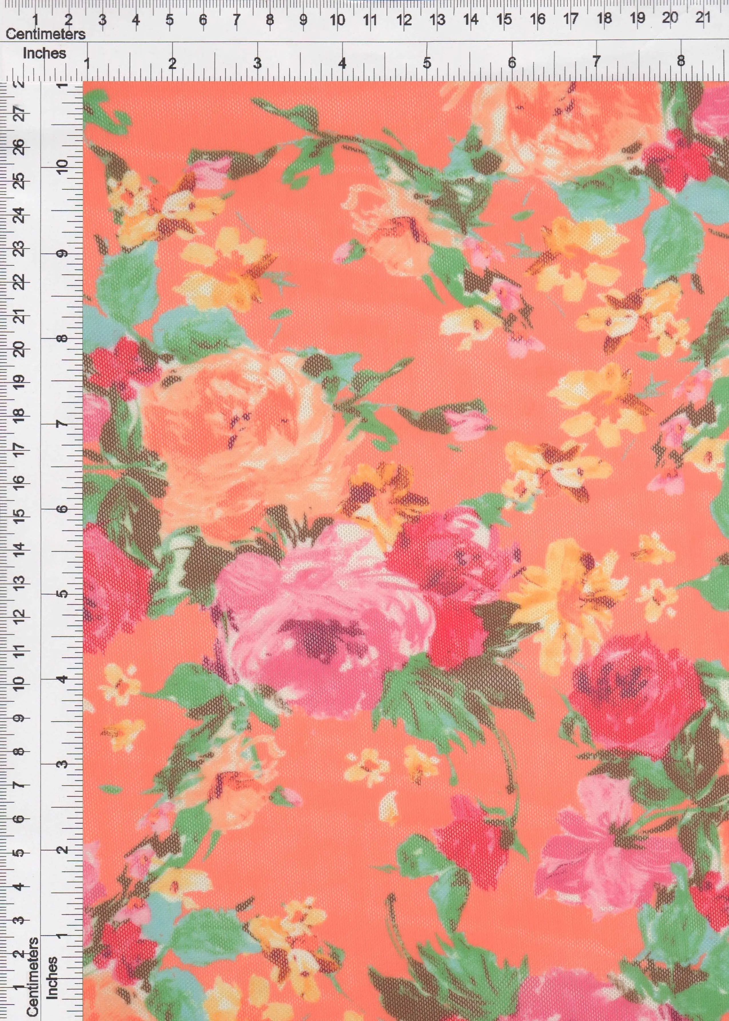 Digital Floral Mesh Print Fabric MESH-SE30707 - Image 3