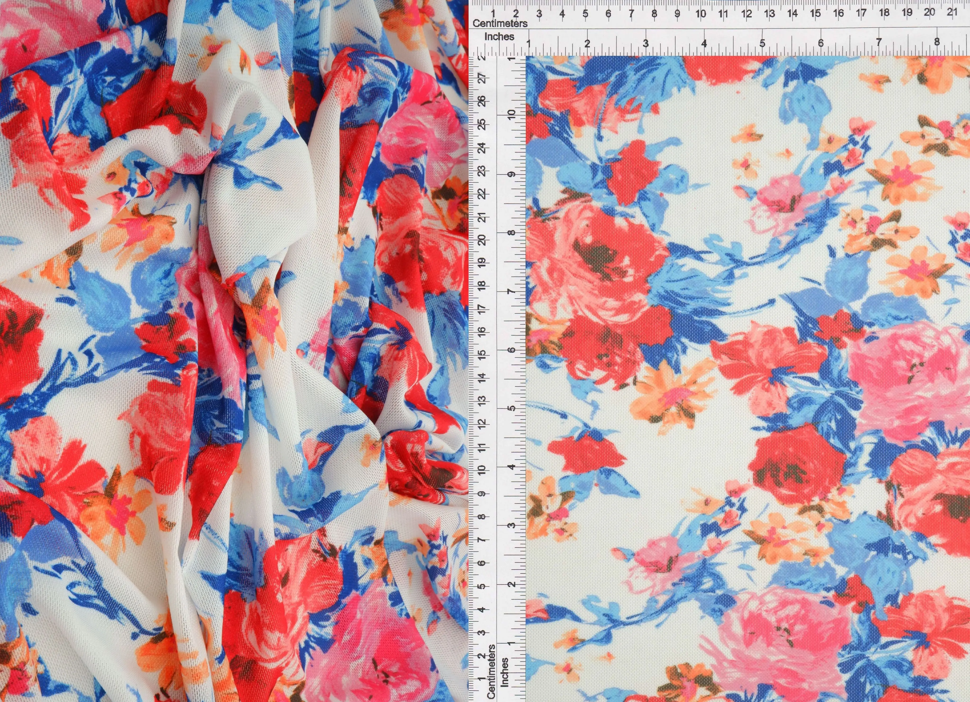 Digital Floral Mesh Print Fabric MESH-SE30707 - Image 5