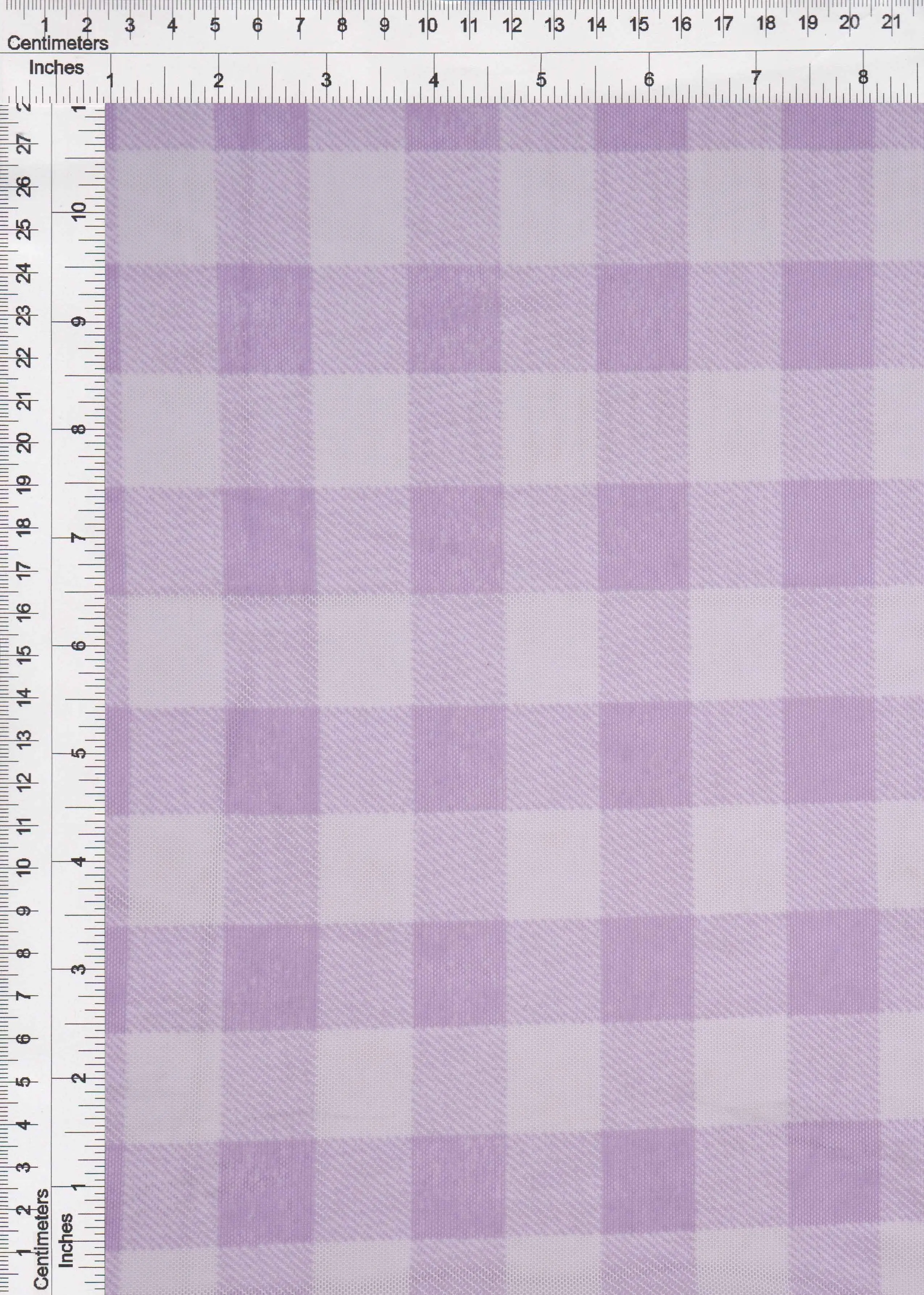 Mesh Checkered Flocking Plaid Print Fabric - MESH-SE902140 - Image 7