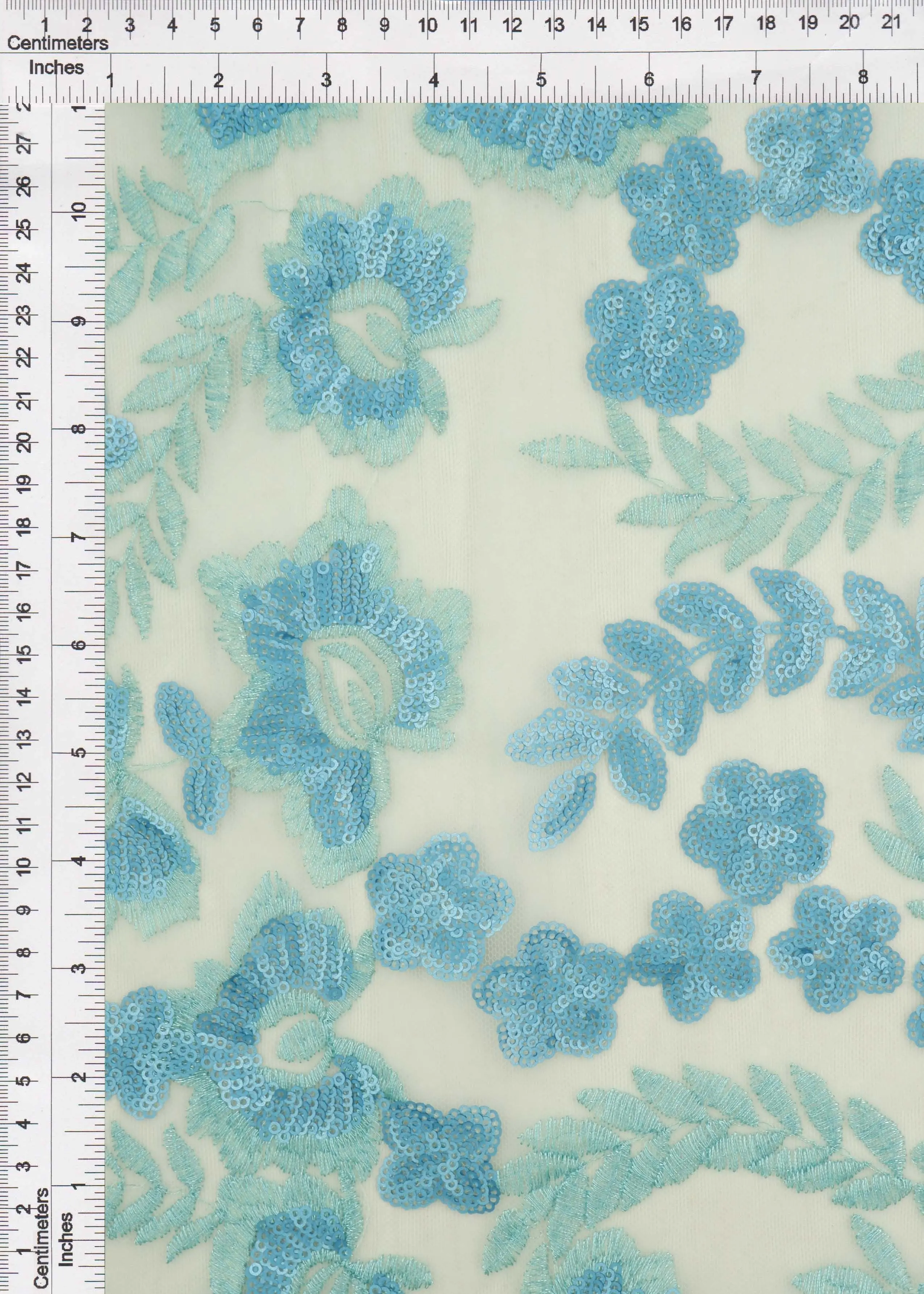Embroidered Sequin Mesh Stretch Fabric - MESH SQ EMBR 3 - Image 4
