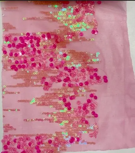 Embroidered Sequin Mesh Stretch Fabric - MESH SQ EMBR 4 - Image 8