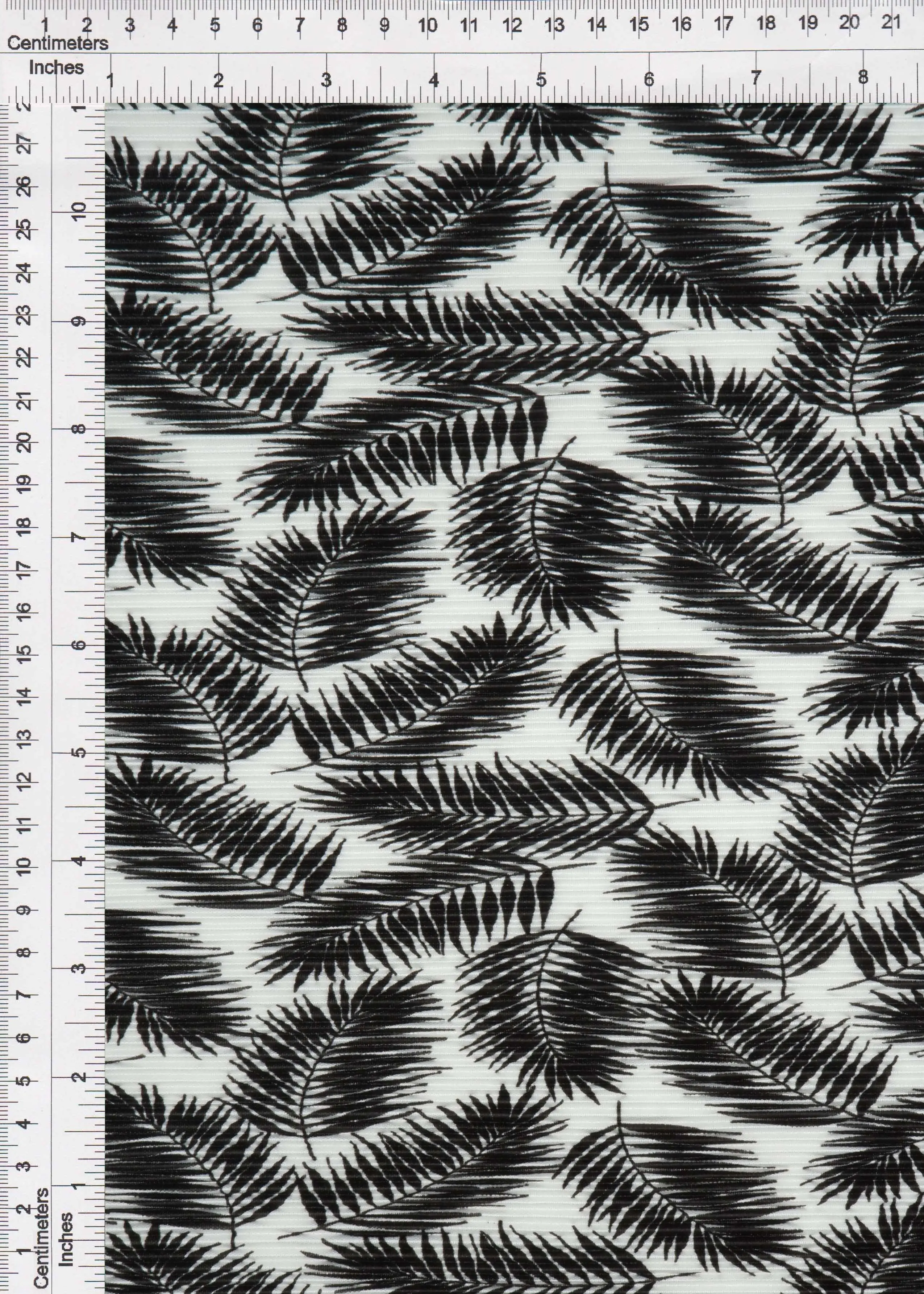 Pleated Tropical Leaf Bodre Interlock Fabric - KNT3696-Q20507B - Image 8