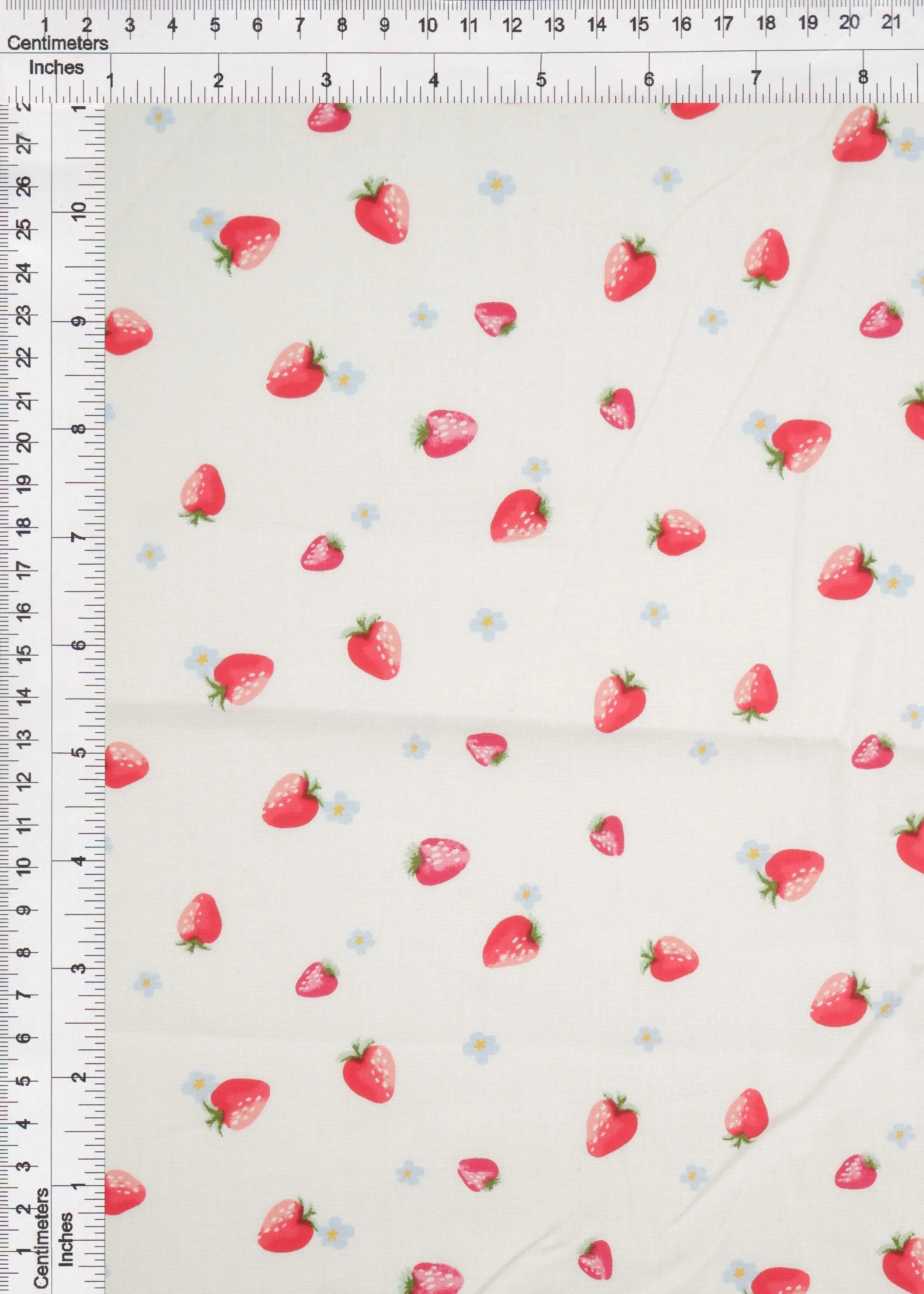 Strawberry Print Stretch Poplin Fabric - POP810-MS11479 - Image 4