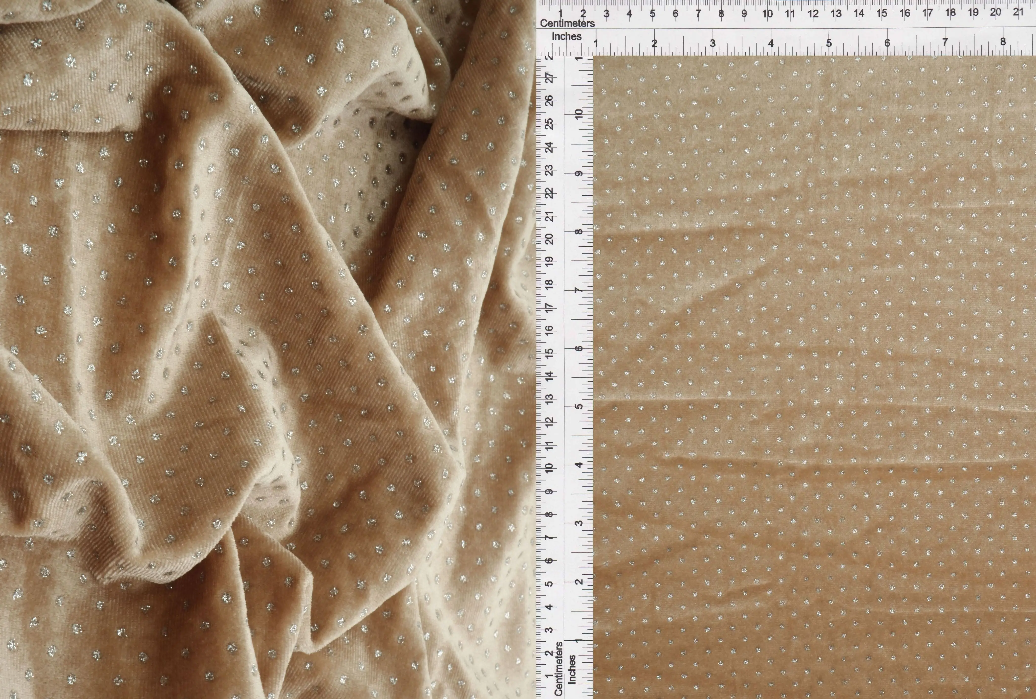 Velvet Polka Dot Glitter Stretch Knit Fabric - KNT4610 - Image 10