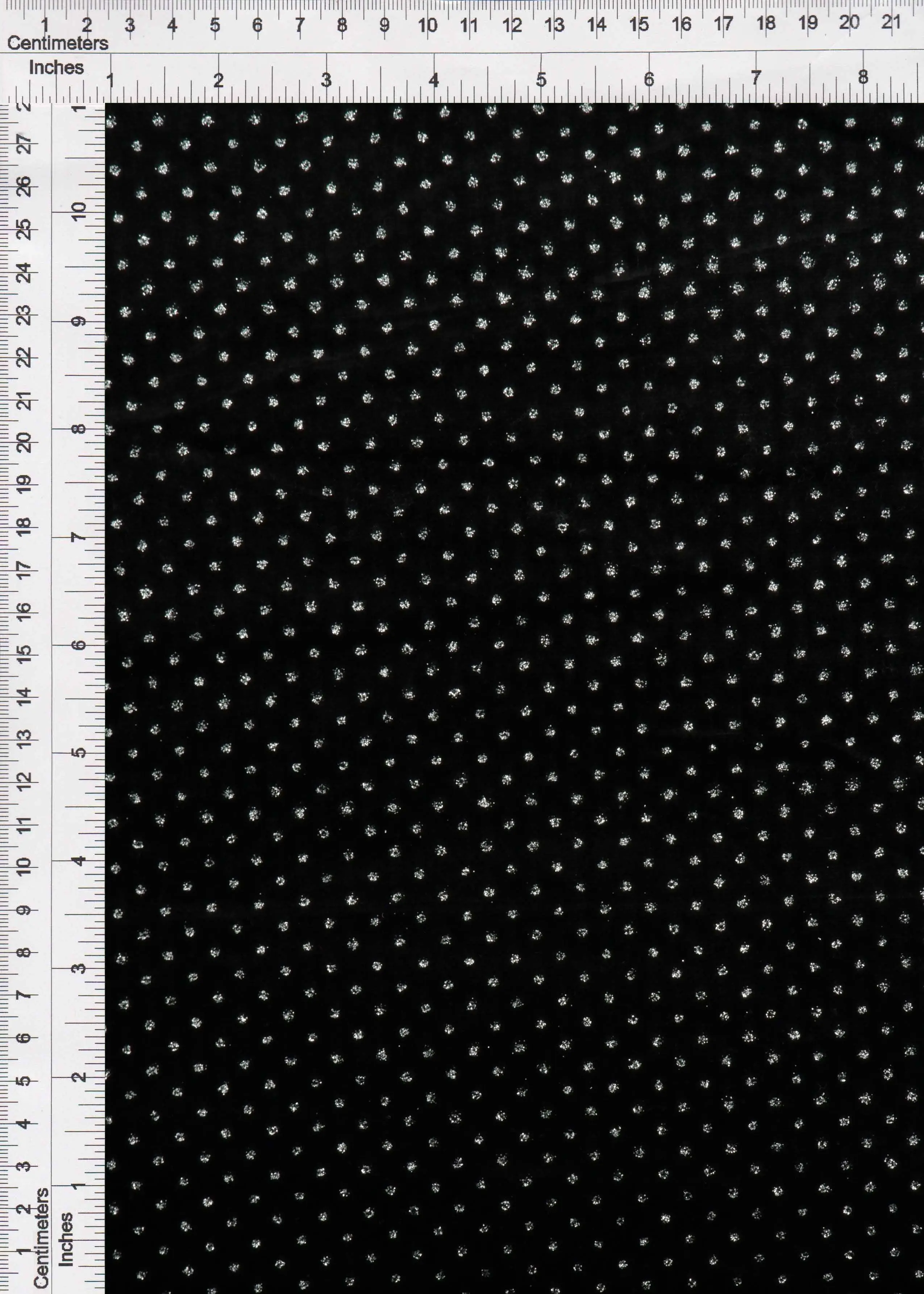 Velvet Polka Dot Glitter Stretch Knit Fabric - KNT4610 - Image 3