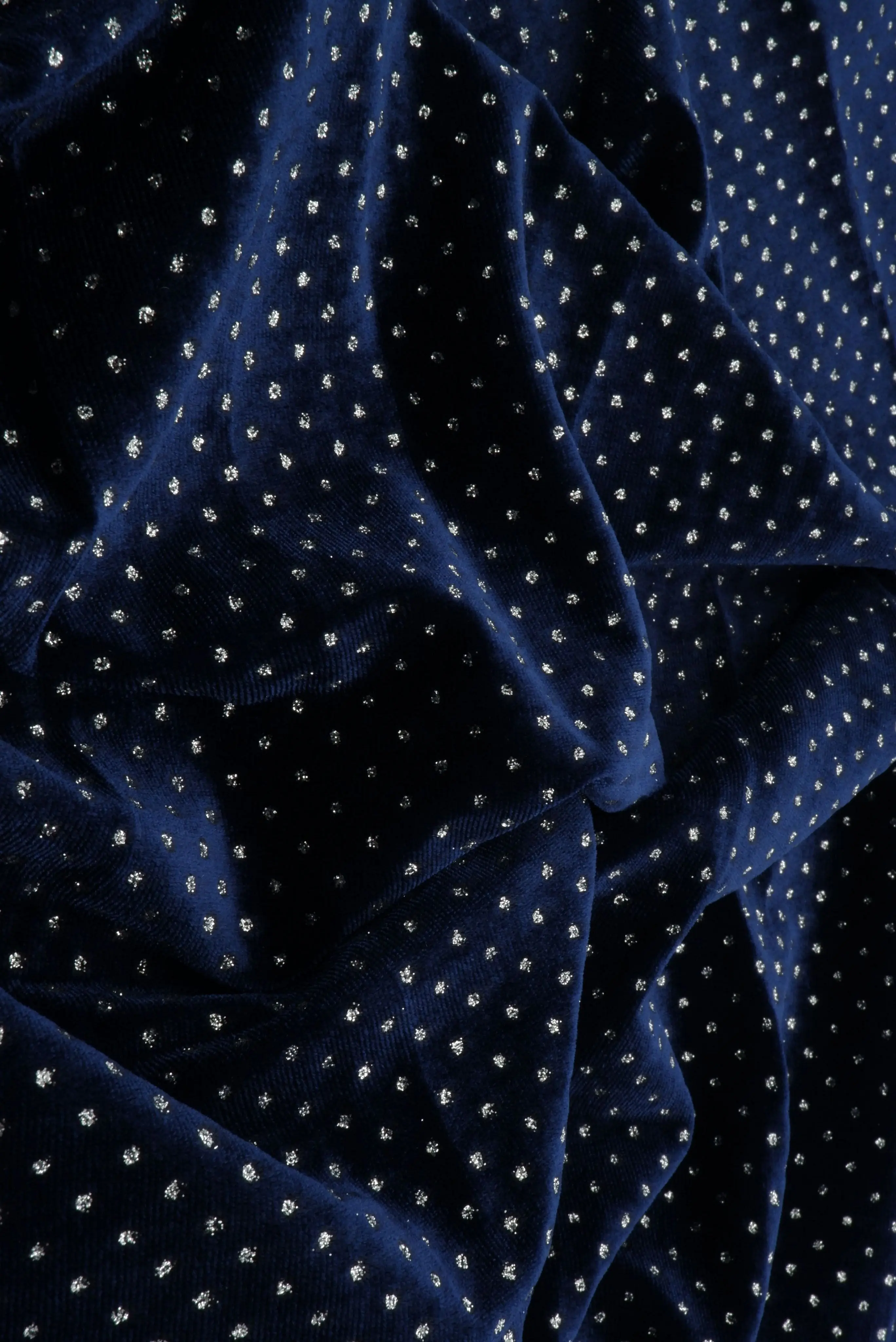 Velvet Polka Dot Glitter Stretch Knit Fabric - KNT4610 - Image 5